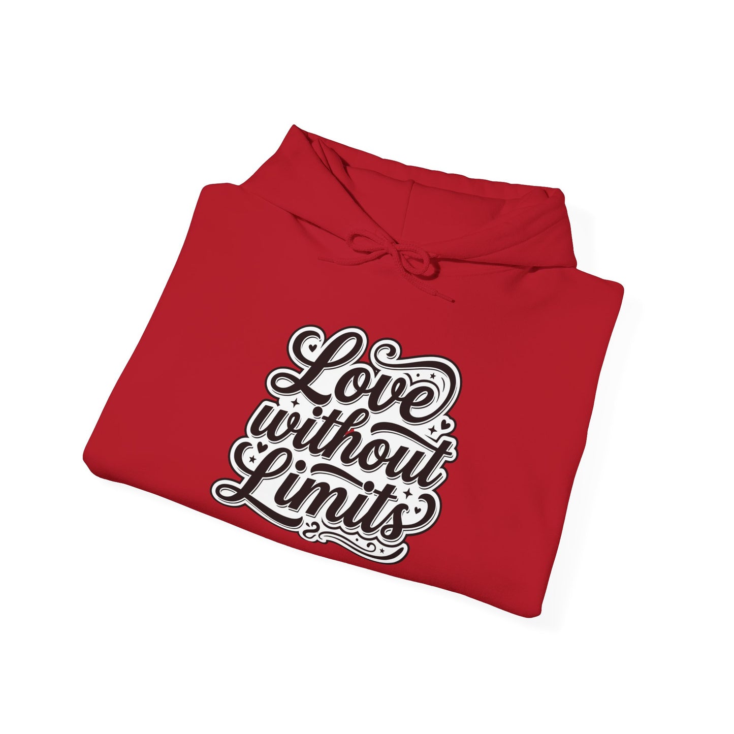 Love Without Limits Hoodie — Inspirational Script Pullover for Couples & Allies