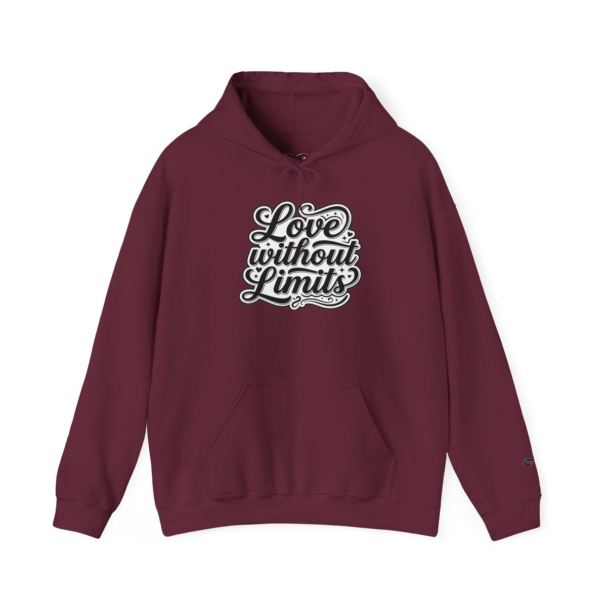 Love Without Limits Hoodie — Inspirational Script Pullover for Couples & Allies
