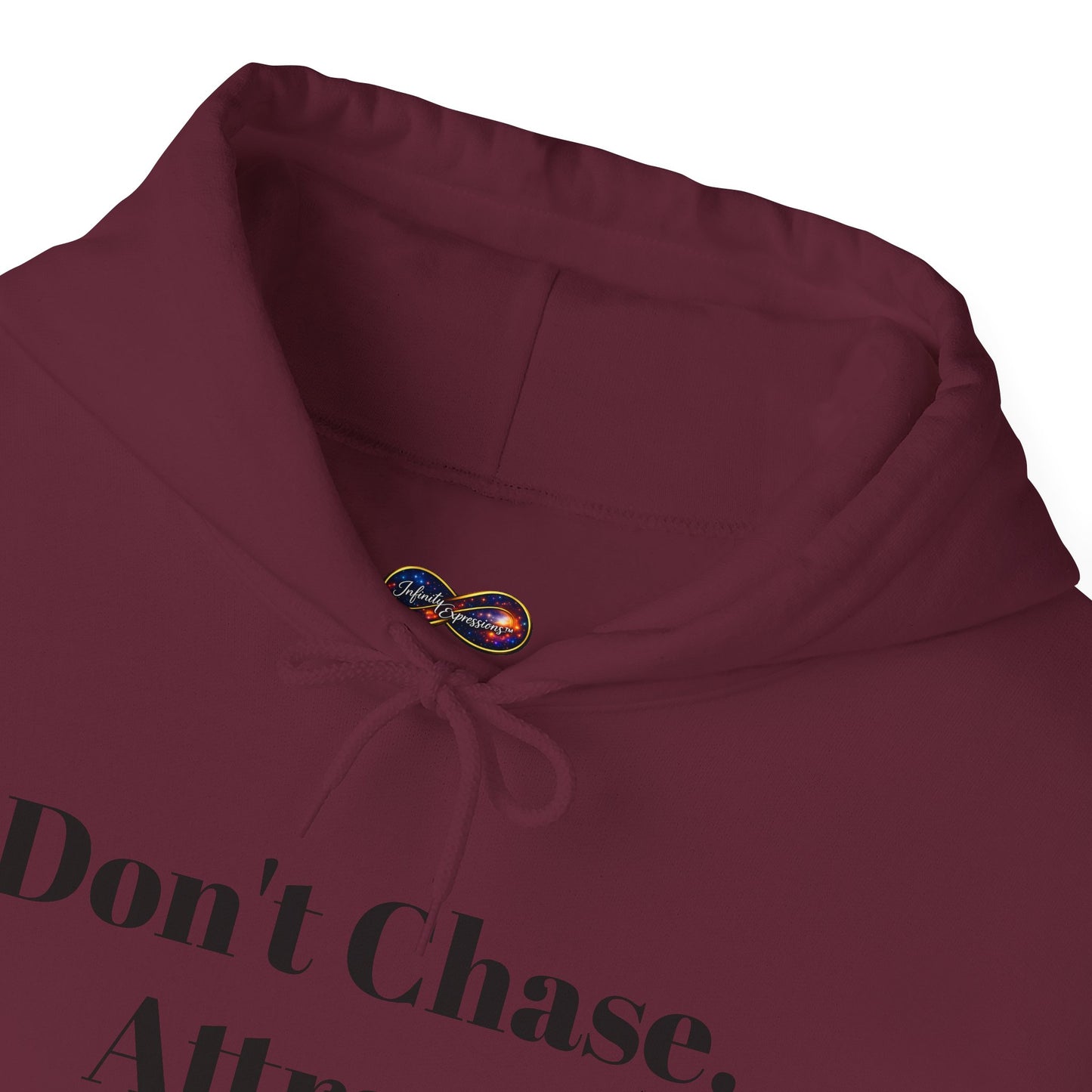 Hoodie — "Don't Chase. Attract." Minimalist Manifesto Hooded Sweatshirt