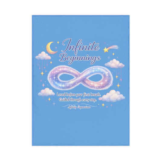 Born Infinite Toddler Blanket blue — Galaxy Infinity Design, Soft Baby Throw for Nursery