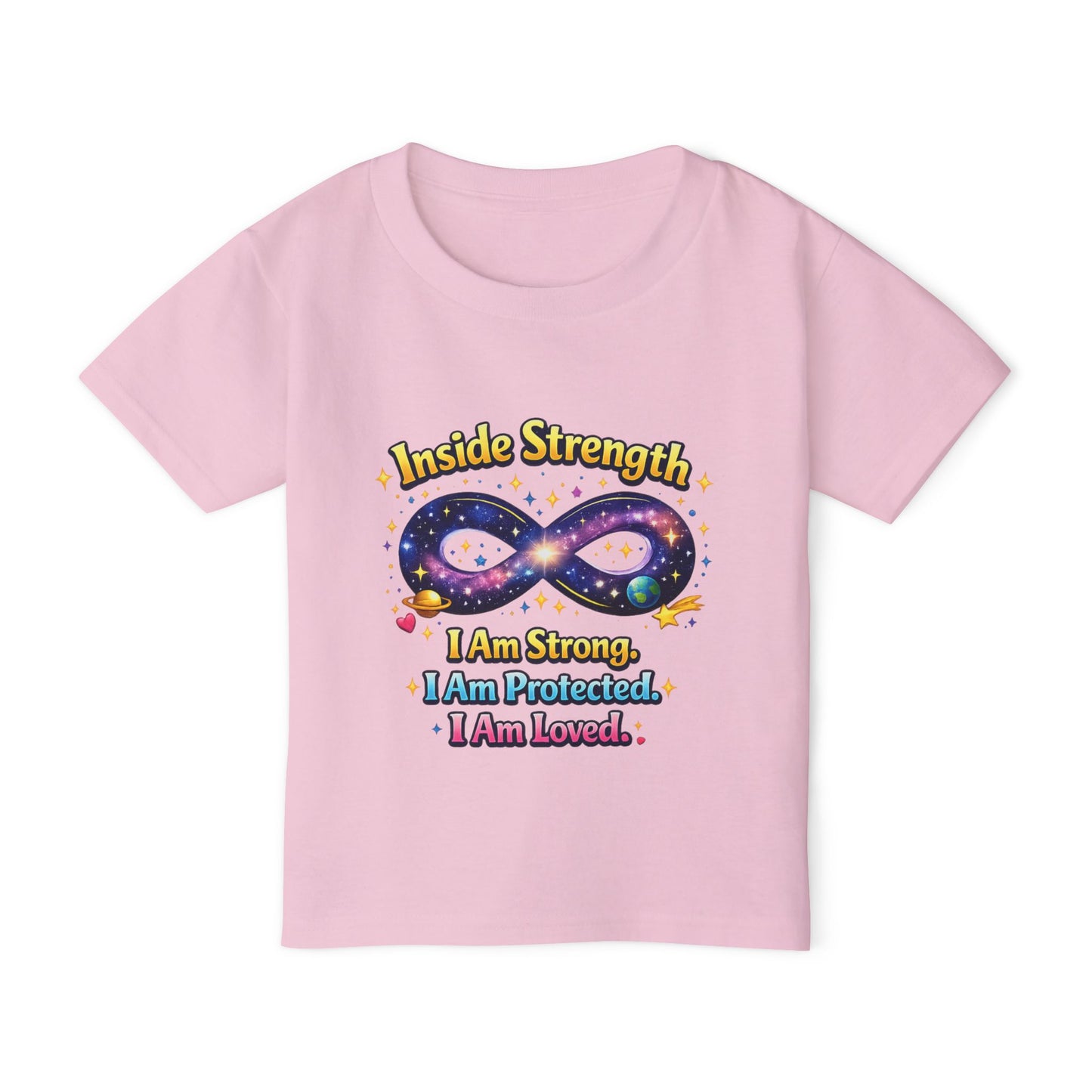 Toddler T‑Shirt — "Inside Strength" Affirmation Tee (I Am Strong • I Am Protected • I Am Loved)