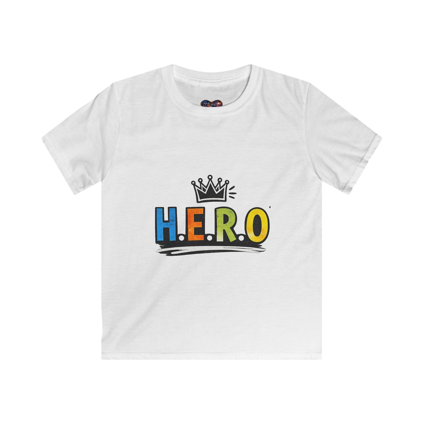Kids H.E.R.O. T-Shirt — Happiness Energy Respect Originality Kids Tee