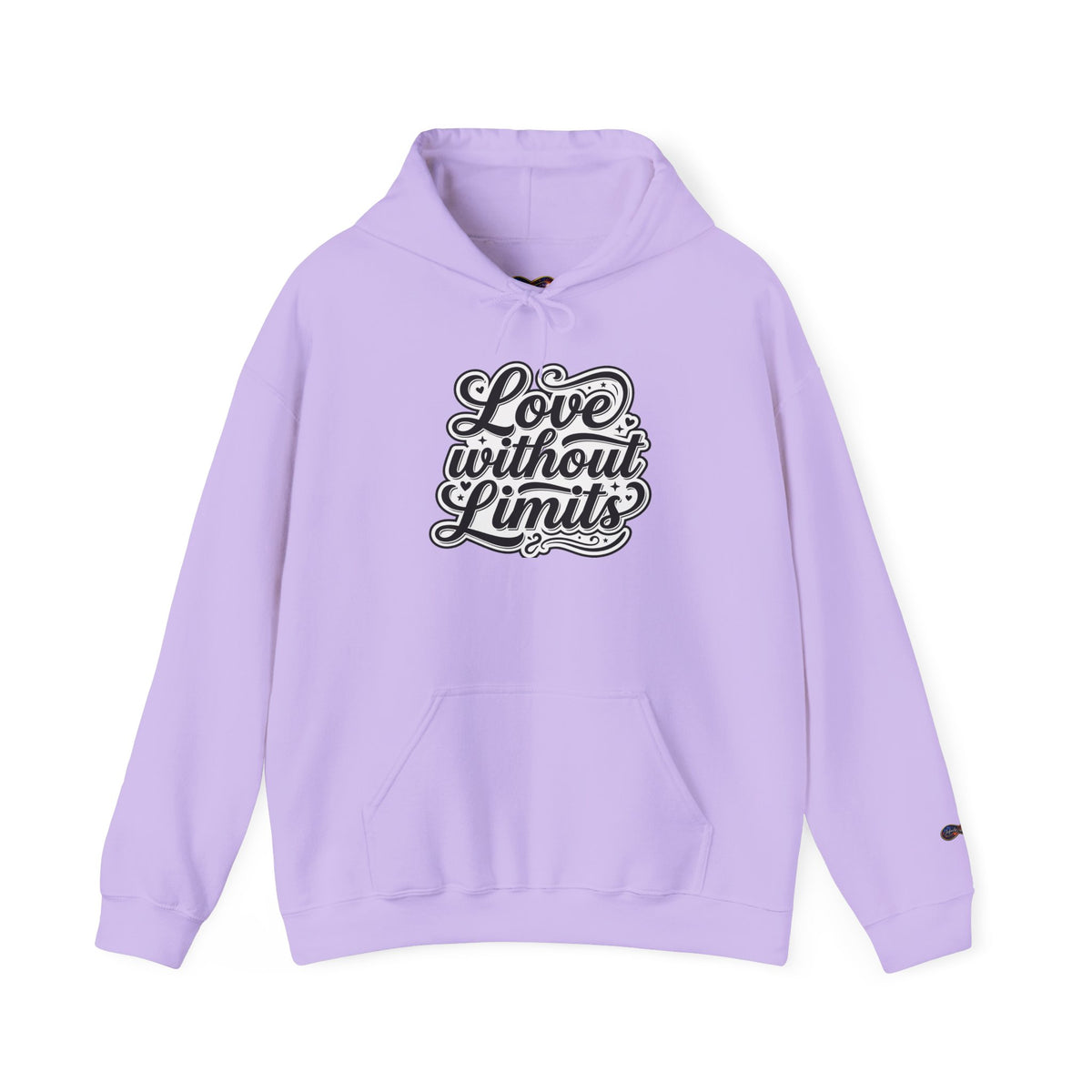 Love Without Limits Hoodie — Inspirational Script Pullover for Couples & Allies