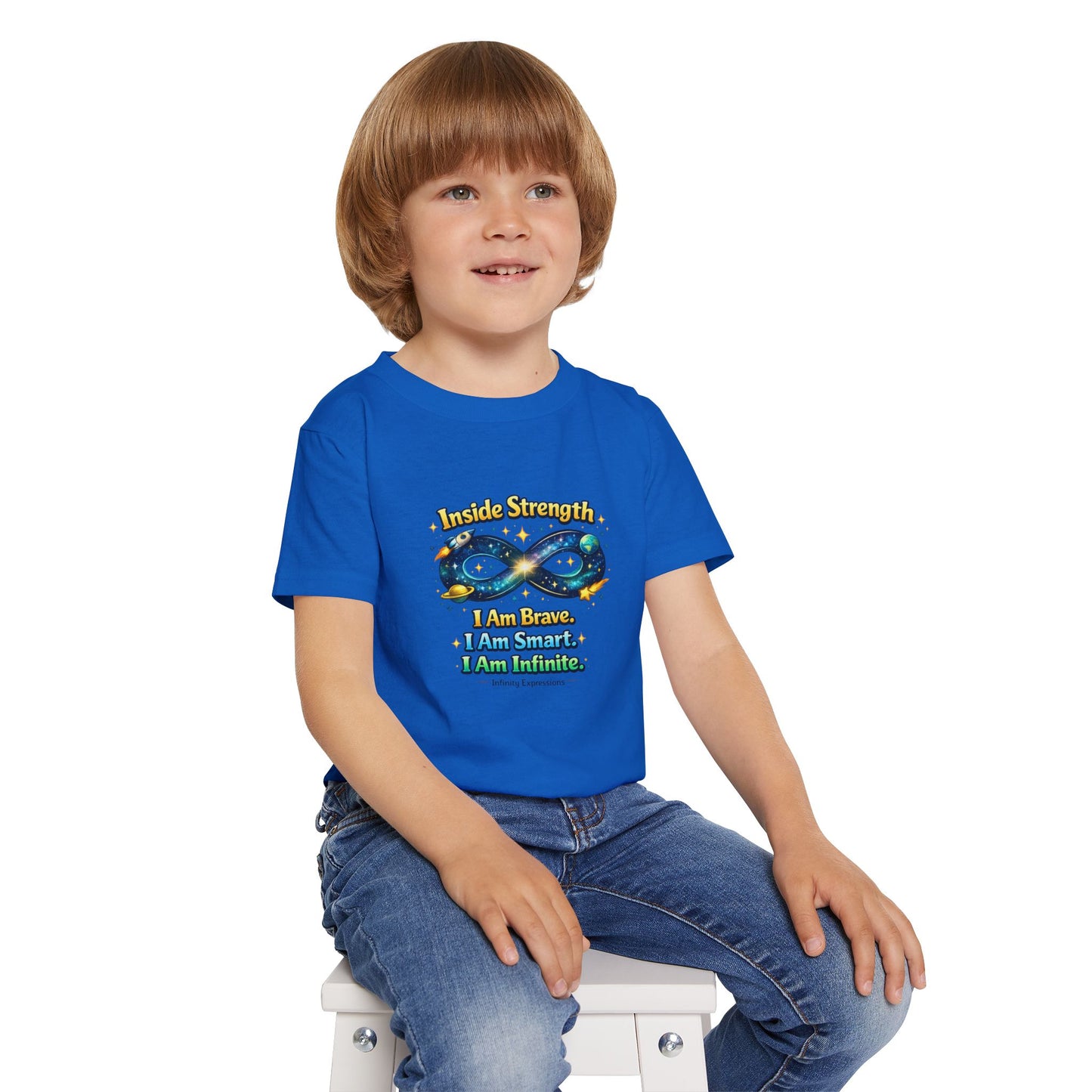 Toddler T‑Shirt — "Inside Strength" Affirmation Tee (I Am Strong • I Am Protected • I Am Loved)