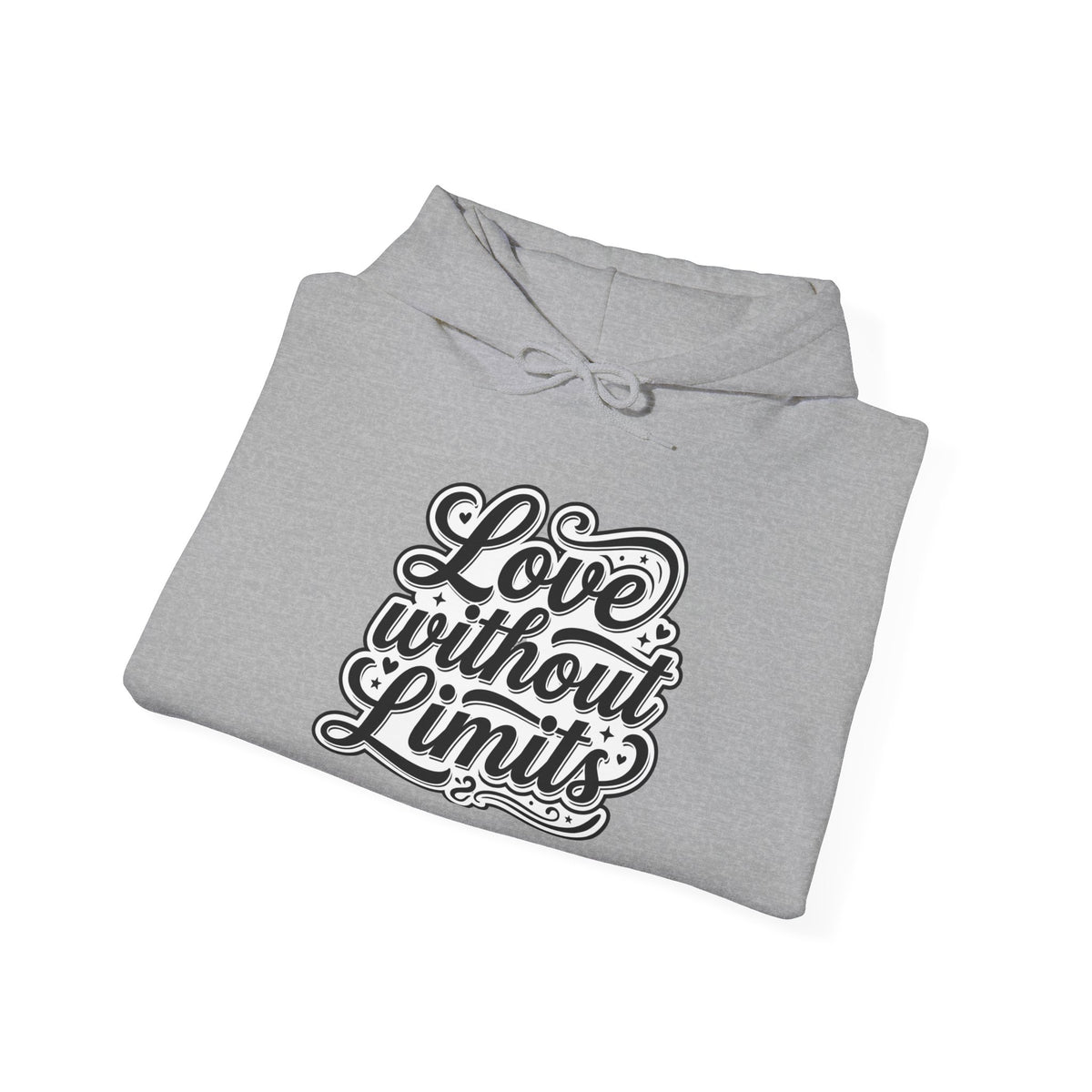 Love Without Limits Hoodie — Inspirational Script Pullover for Couples & Allies