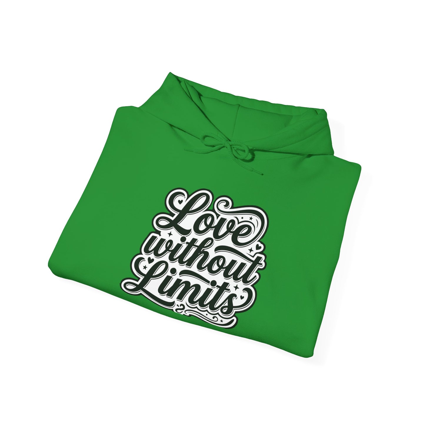 Love Without Limits Hoodie — Inspirational Script Pullover for Couples & Allies