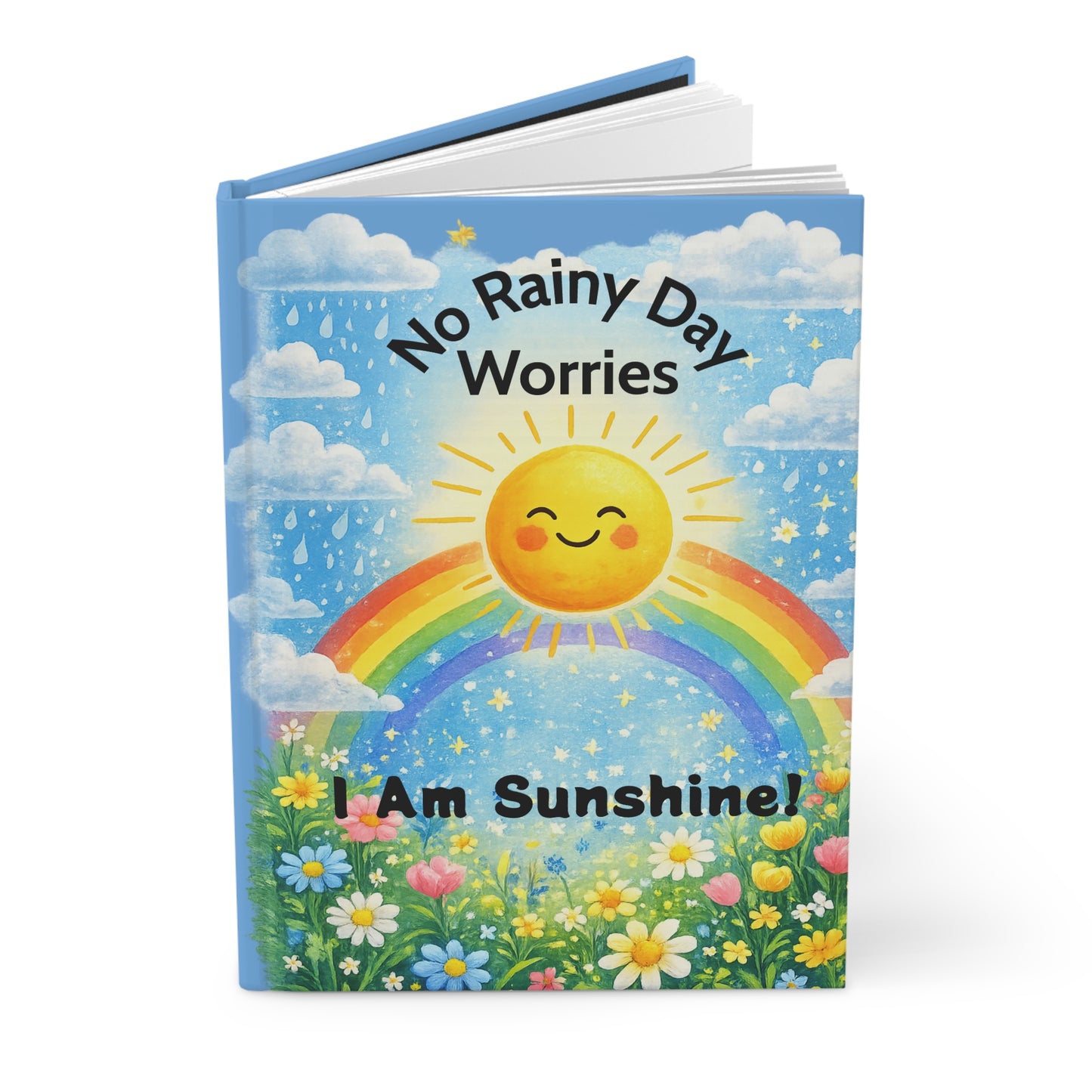 No Rainy Day Worries Hardcover Journal — "I Am Sunshine" Inspirational Notebook