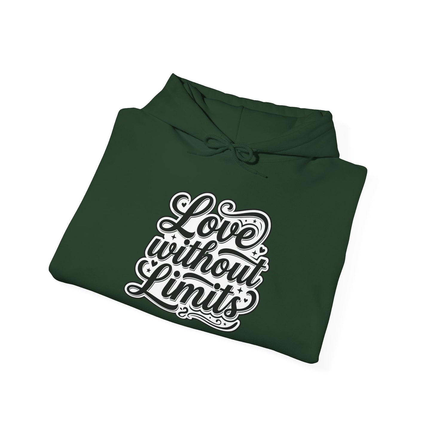 Love Without Limits Hoodie — Inspirational Script Pullover for Couples & Allies