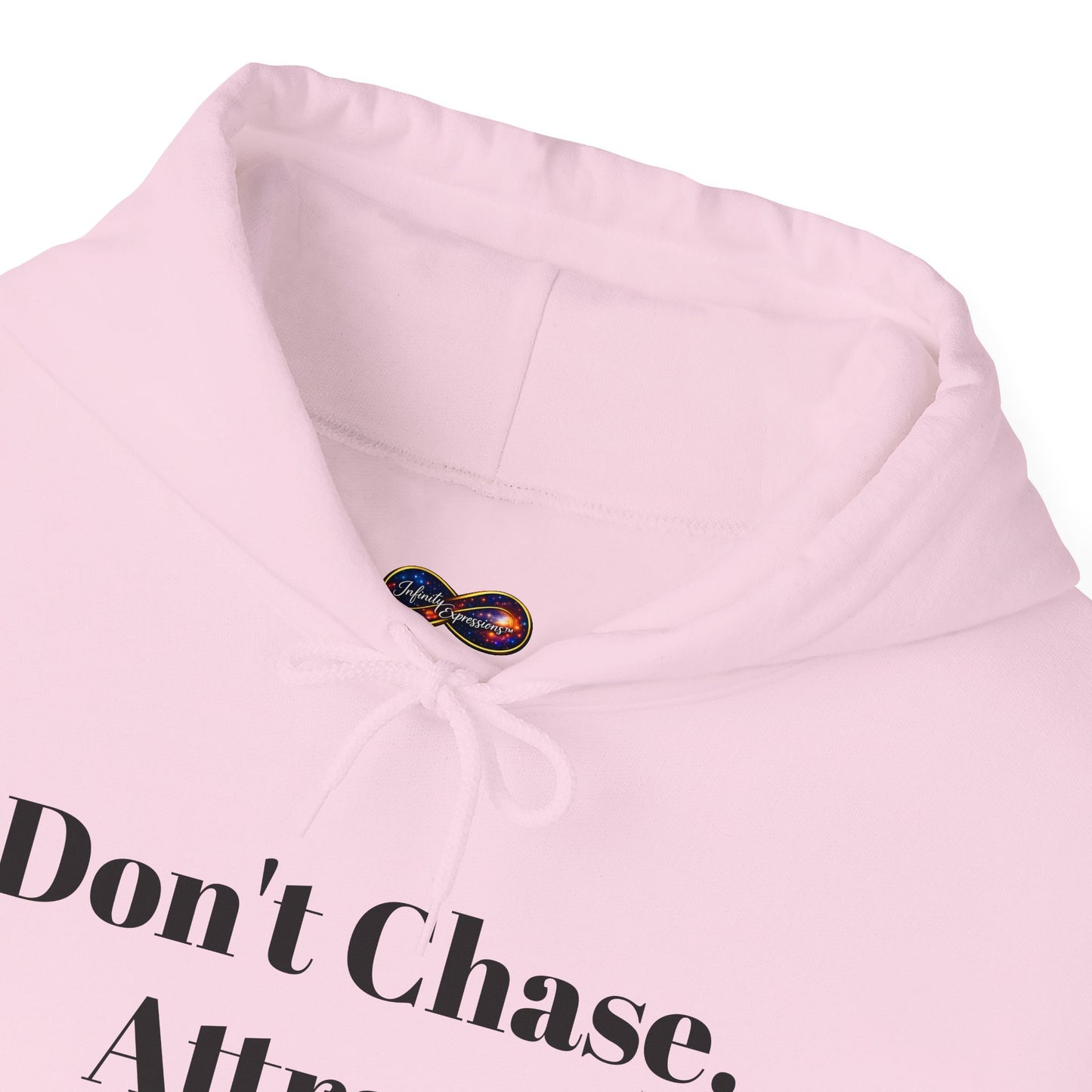 Hoodie — "Don't Chase. Attract." Minimalist Manifesto Hooded Sweatshirt