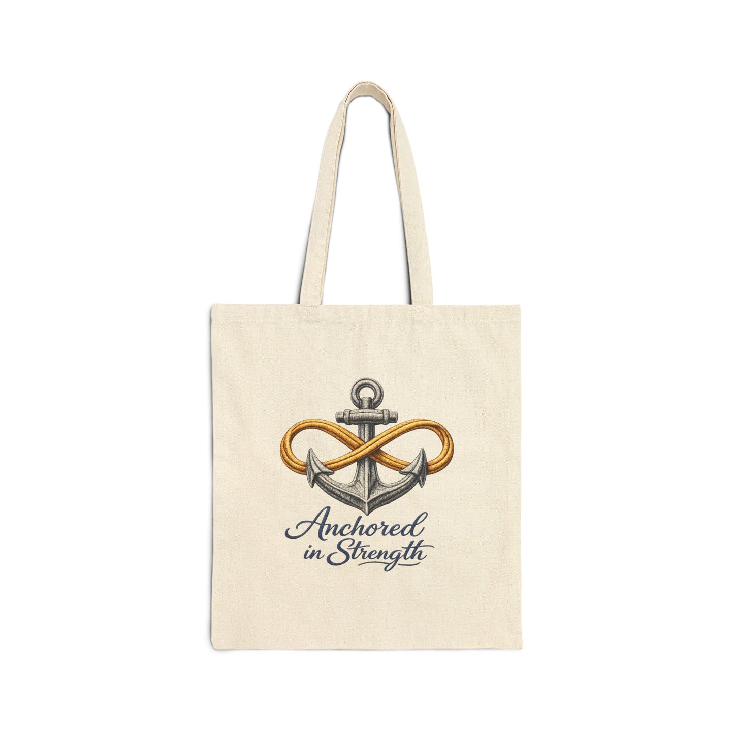 Tote Bag — "Anchored in Strength" Nautical Canvas Tote (Identity 2026)