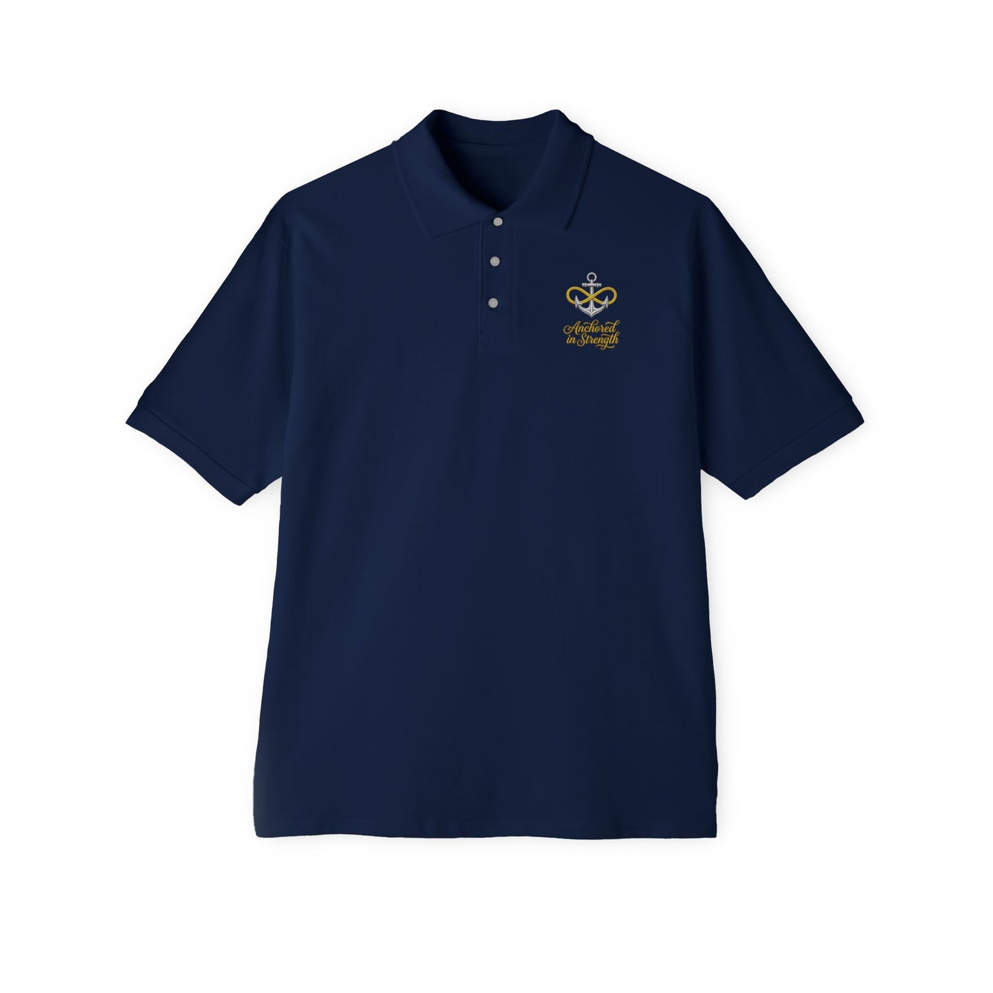 Embroidered Crown & Script Men's Polo — Classic Golf Club Shirt