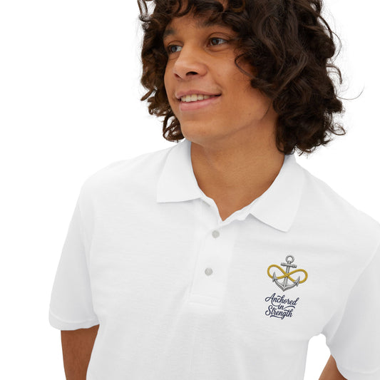 Embroidered Crown & Script Men's Polo — Classic Golf Club Shirt