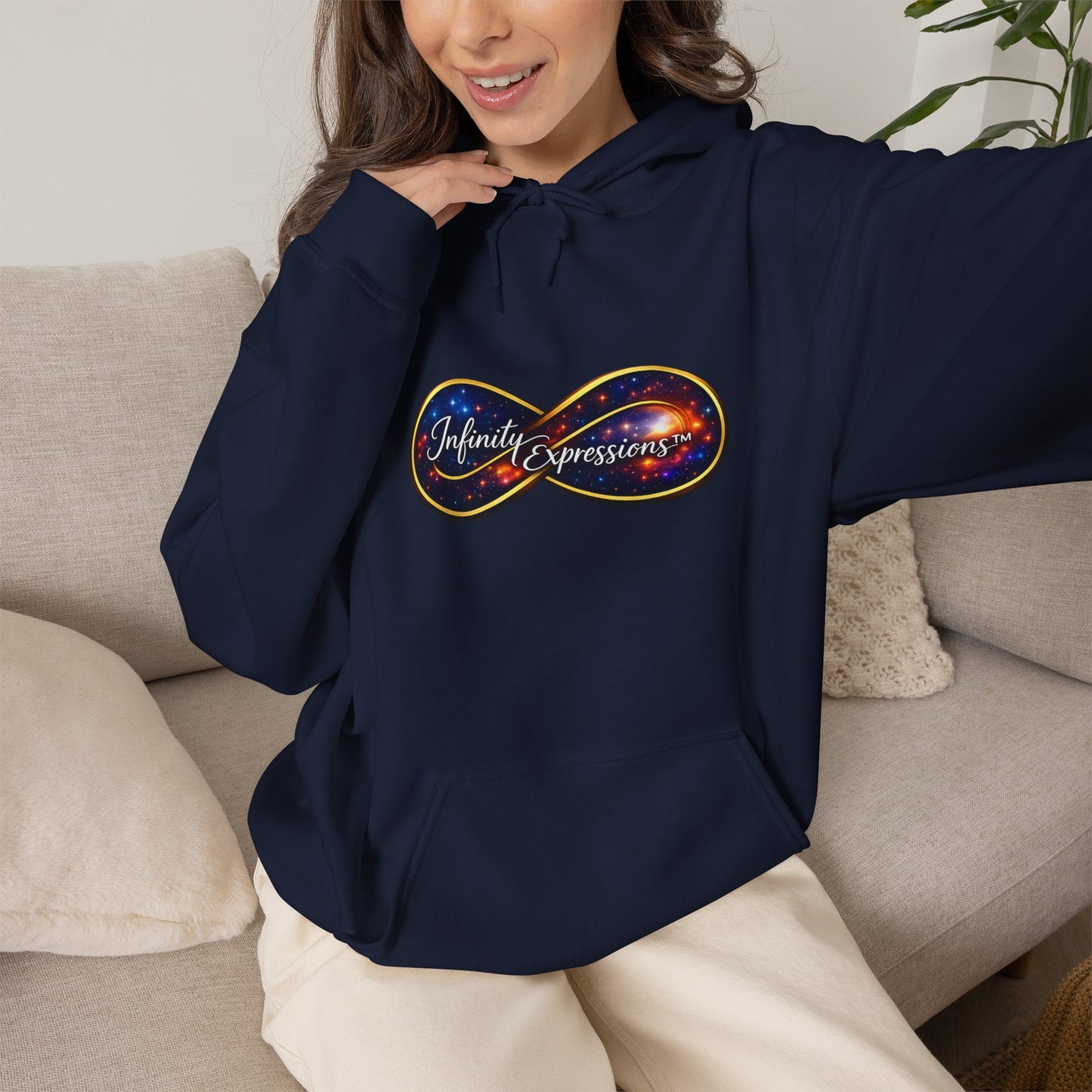 Infinity Galaxy Hoodie — “Infinite Impressions” Space Logo Pullover