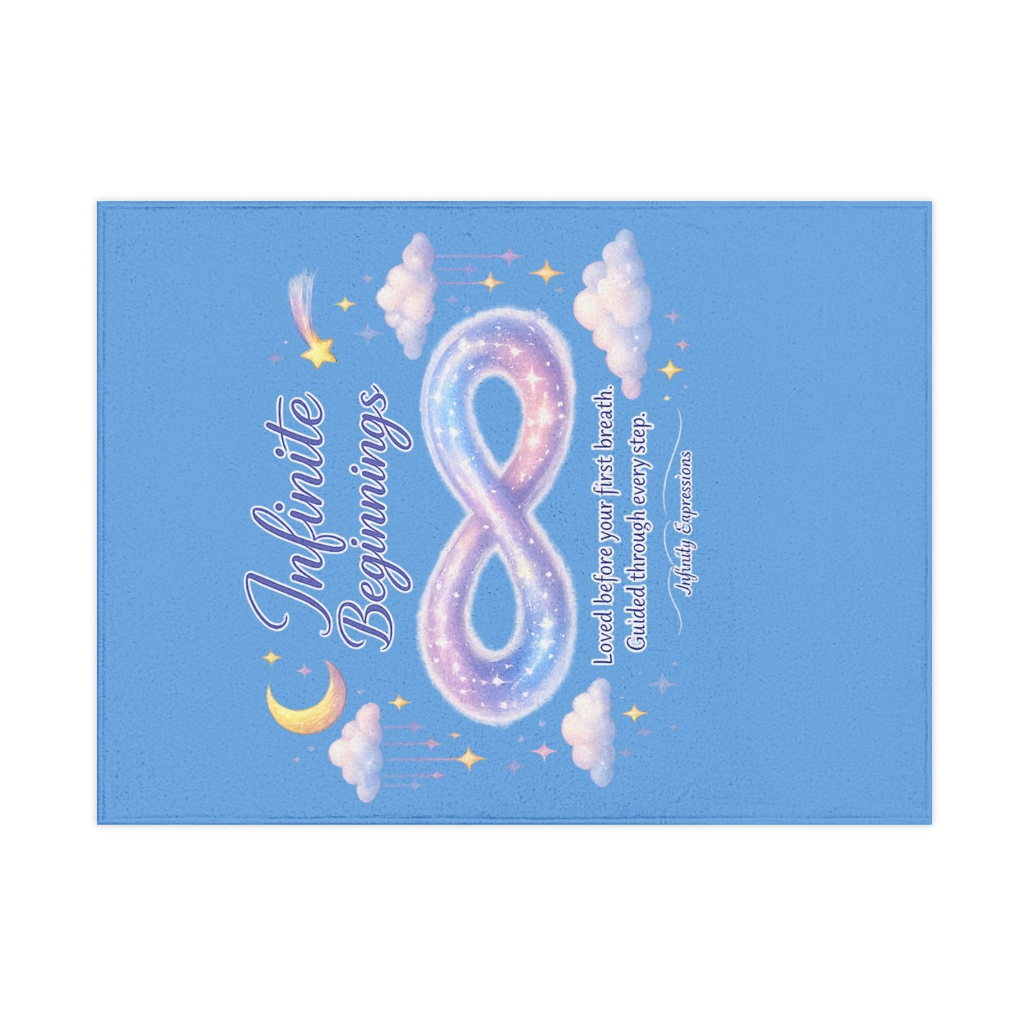 Born Infinite Toddler Blanket blue — Galaxy Infinity Design, Soft Baby Throw for Nursery