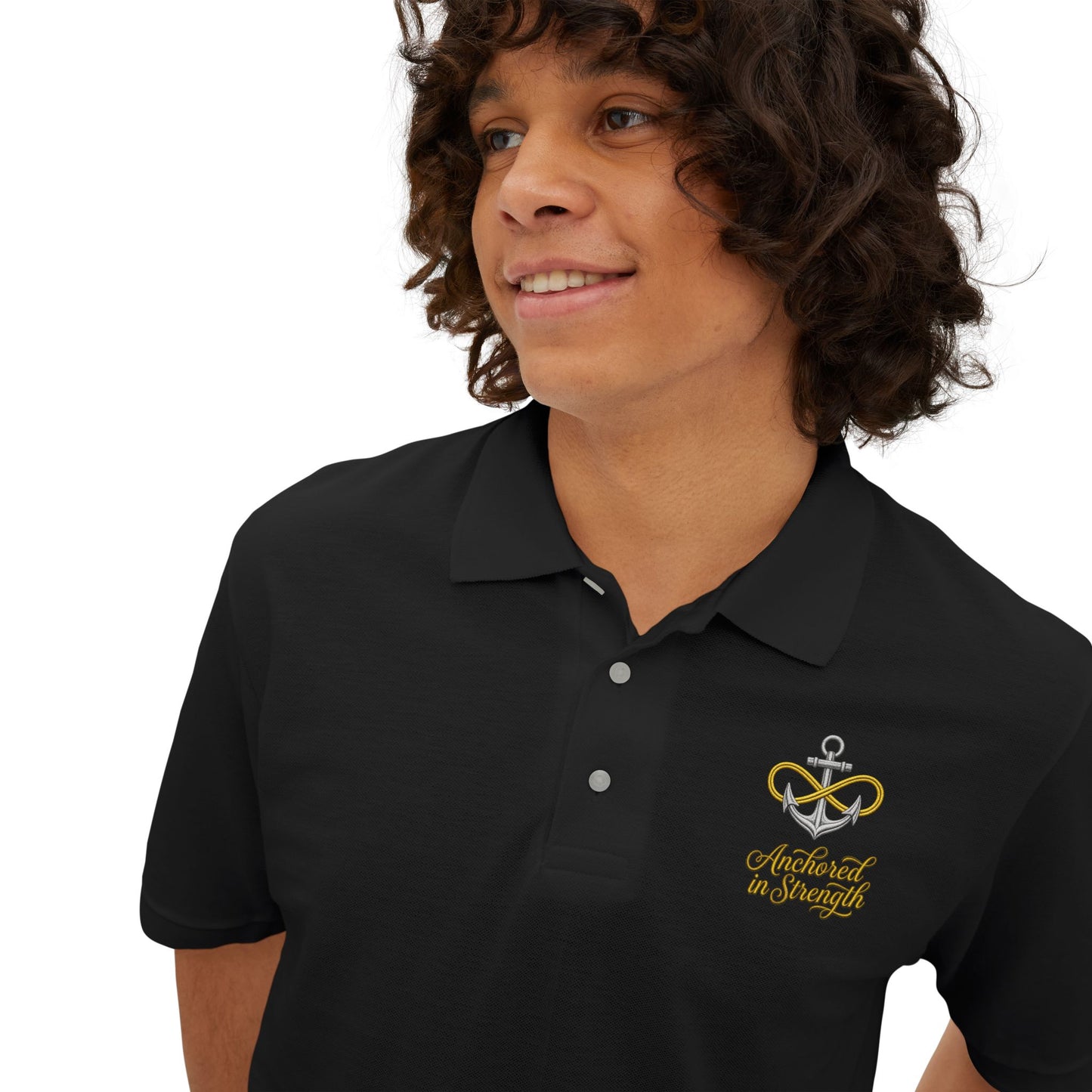 Embroidered Crown & Script Men's Polo — Classic Golf Club Shirt