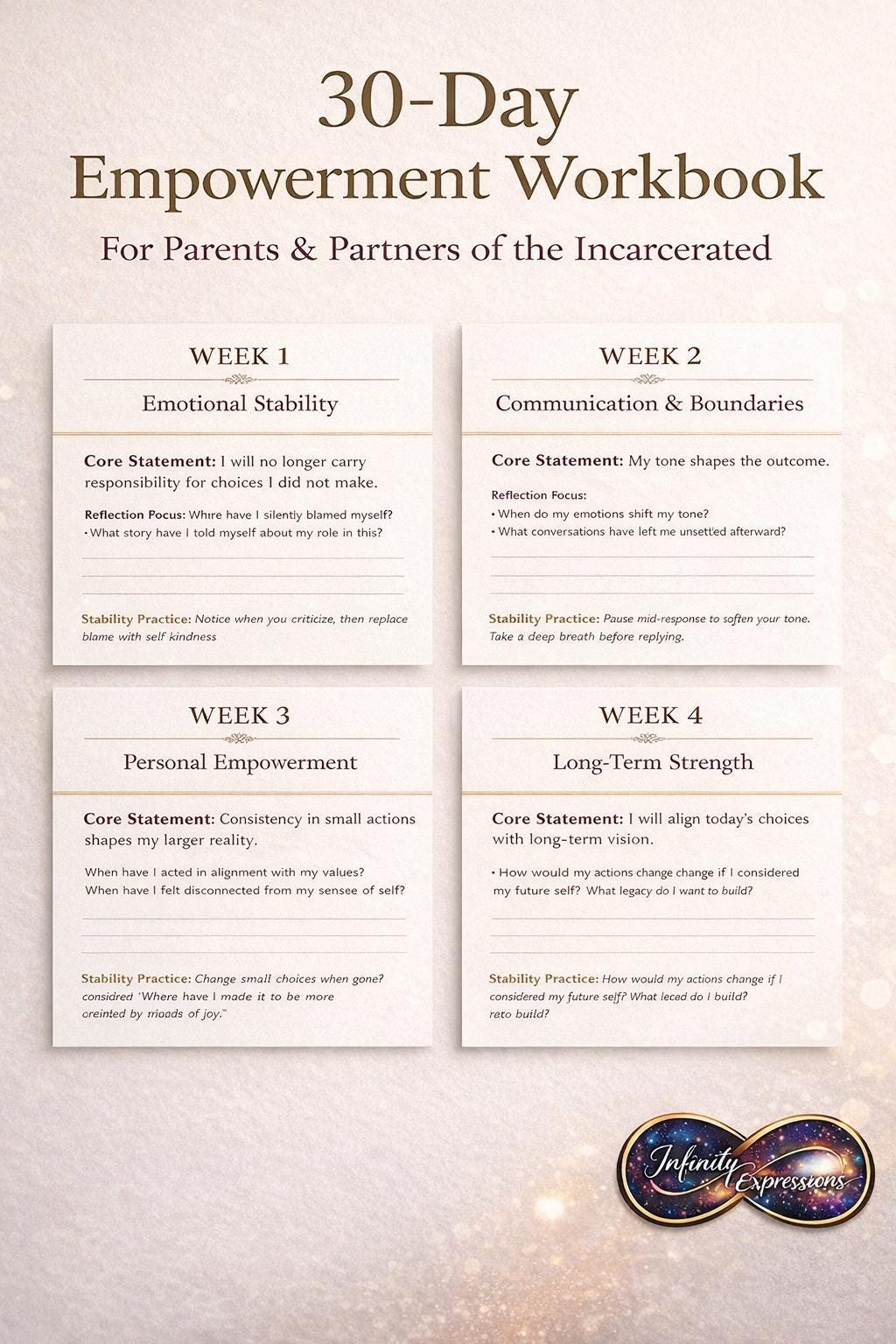 Empowerment Workbook for Incarcerated Loved Ones | 30-Day Stability Journal (PDF)
