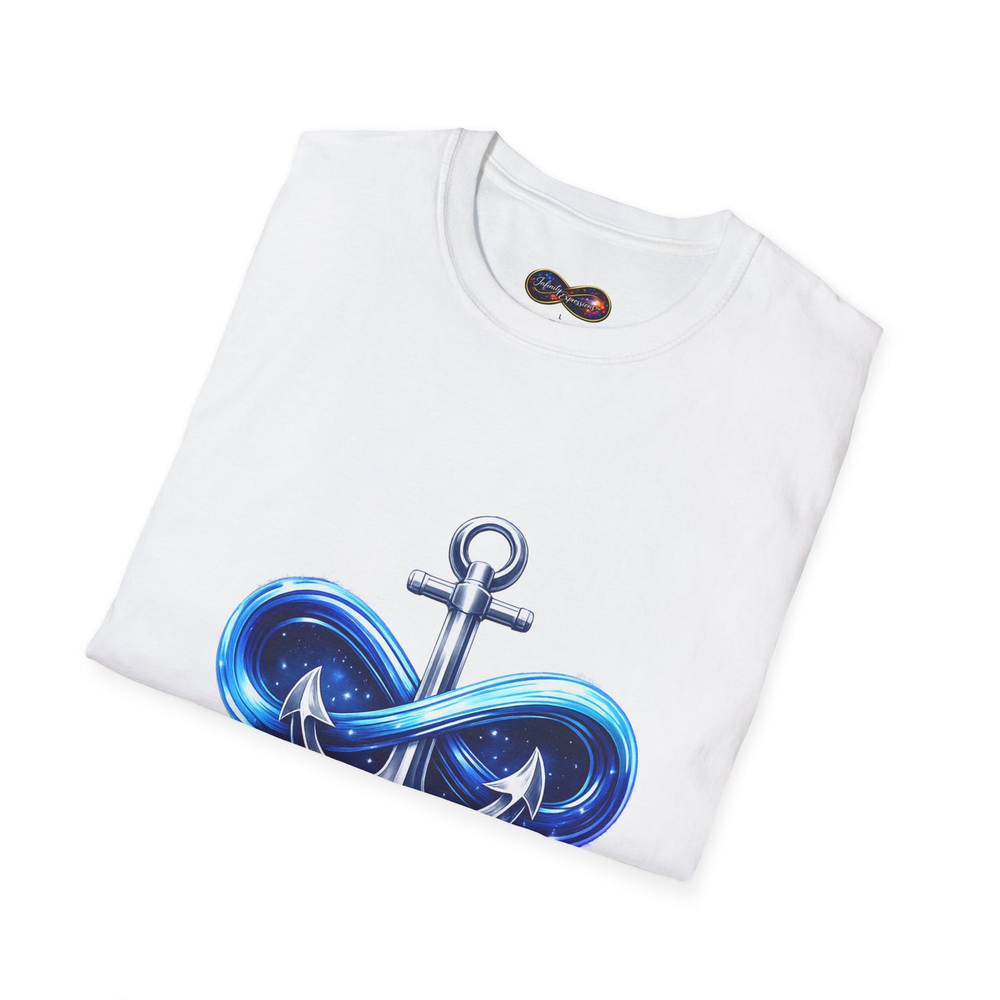 Anchor Infinity T-Shirt — "Infinite Anchors" Nautical Logo Tee (Anchored in Strength)