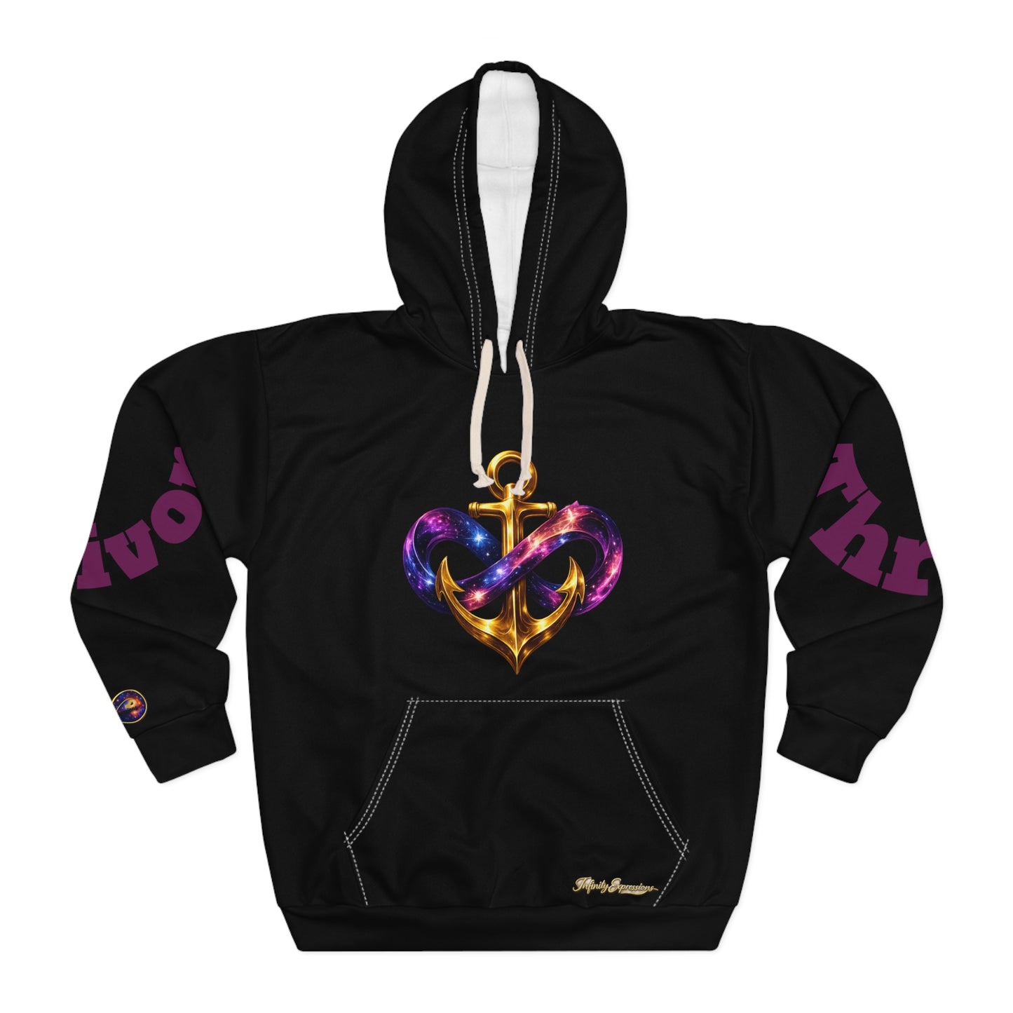 Galaxy Heart Anchor Hoodie – Nautical Space Pullover with Infinity Knot