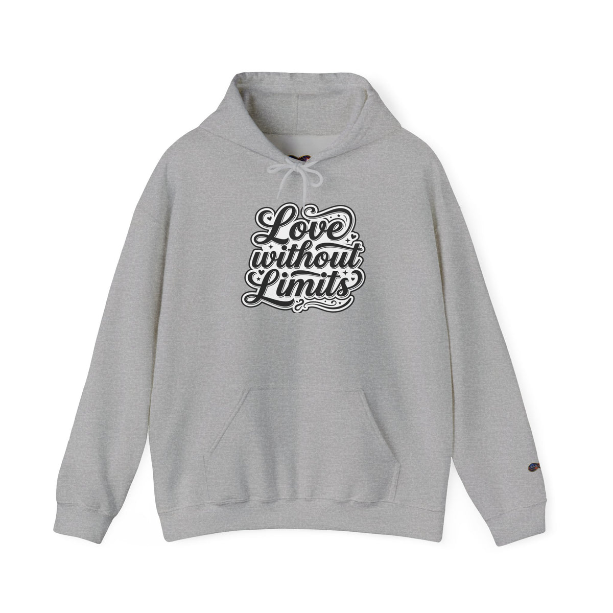 Love Without Limits Hoodie — Inspirational Script Pullover for Couples & Allies
