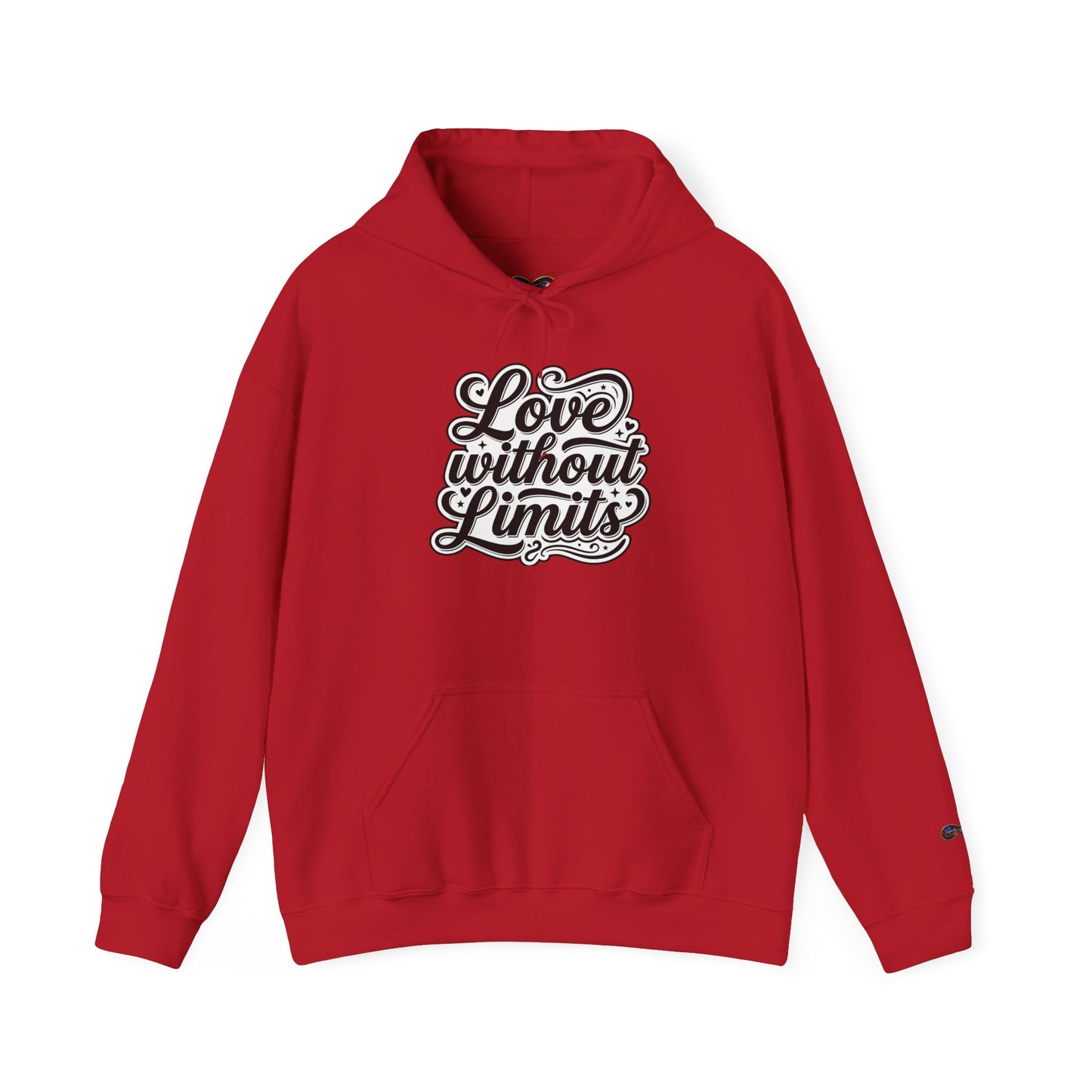 Love Without Limits Hoodie — Inspirational Script Pullover for Couples & Allies