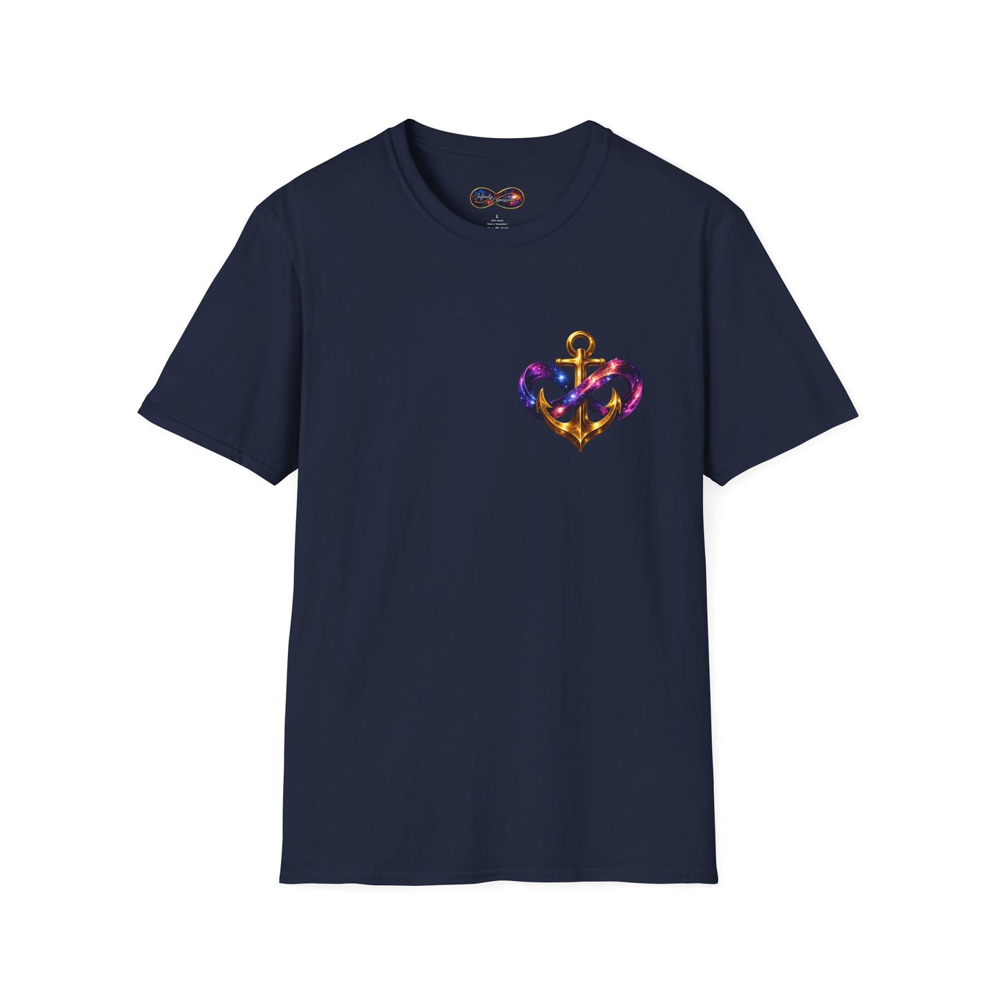Anchor Infinity T-Shirt — "Infinite Anchors" Nautical Logo Tee (Anchored in Strength)
