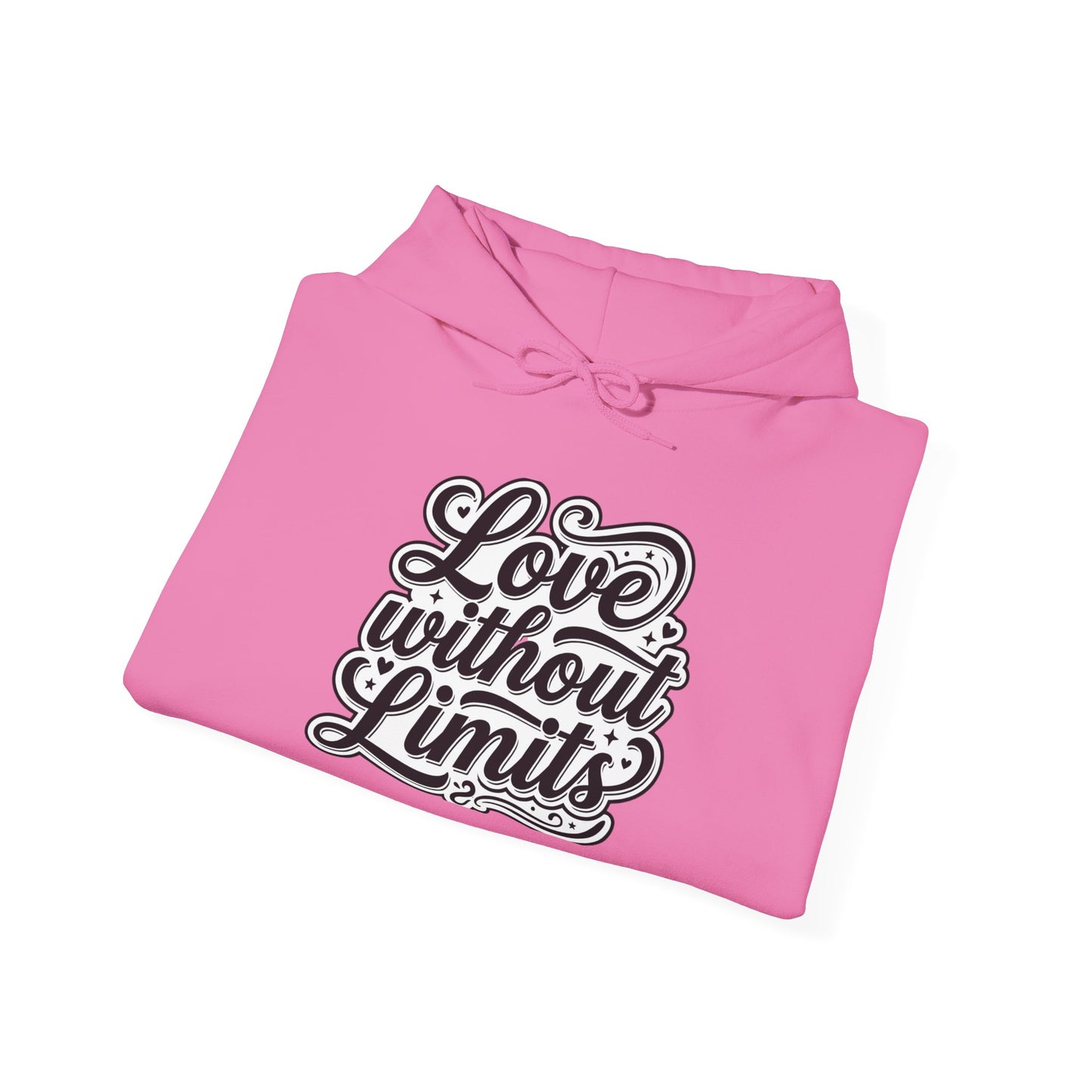 Love Without Limits Hoodie — Inspirational Script Pullover for Couples & Allies