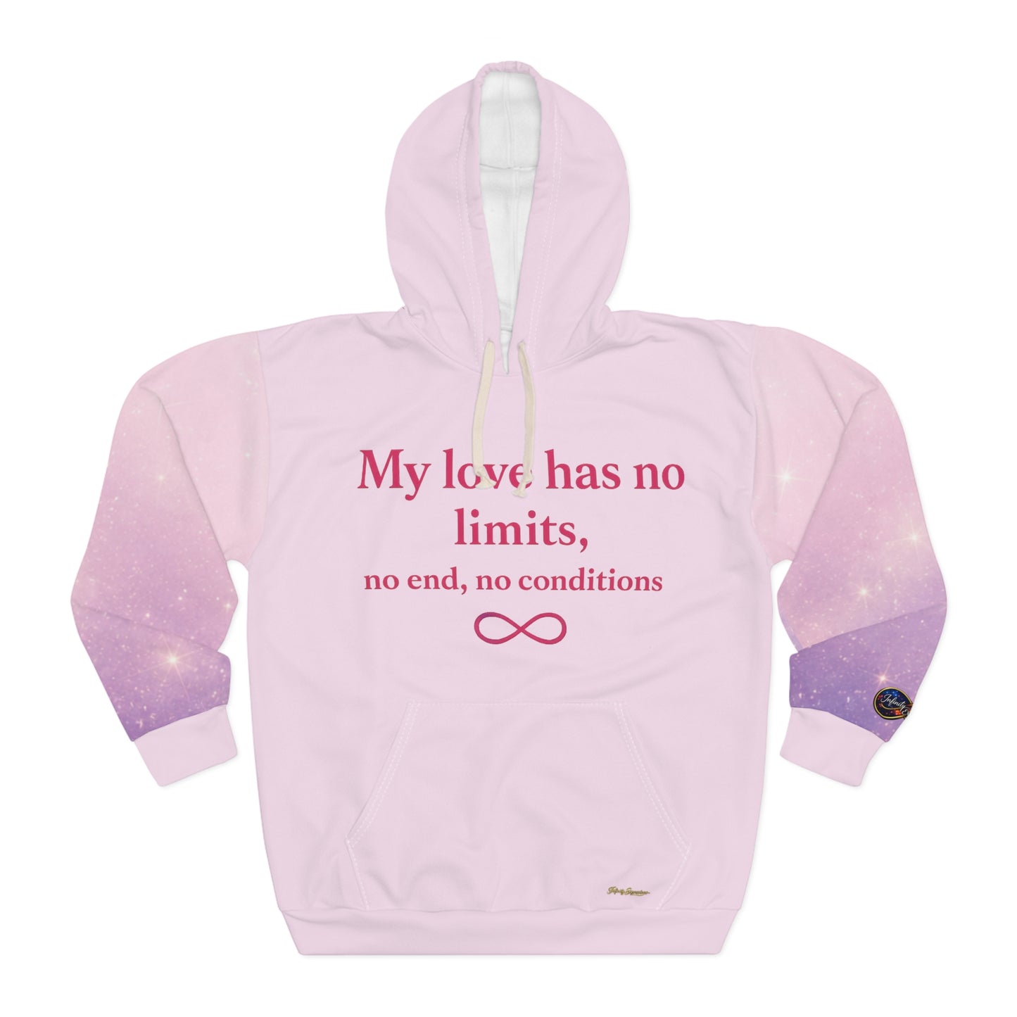 Love Has No Limits Hoodie — Pink Infinity Quote Pullover