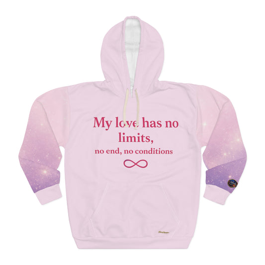 Love Has No Limits Hoodie — Pink Infinity Quote Pullover