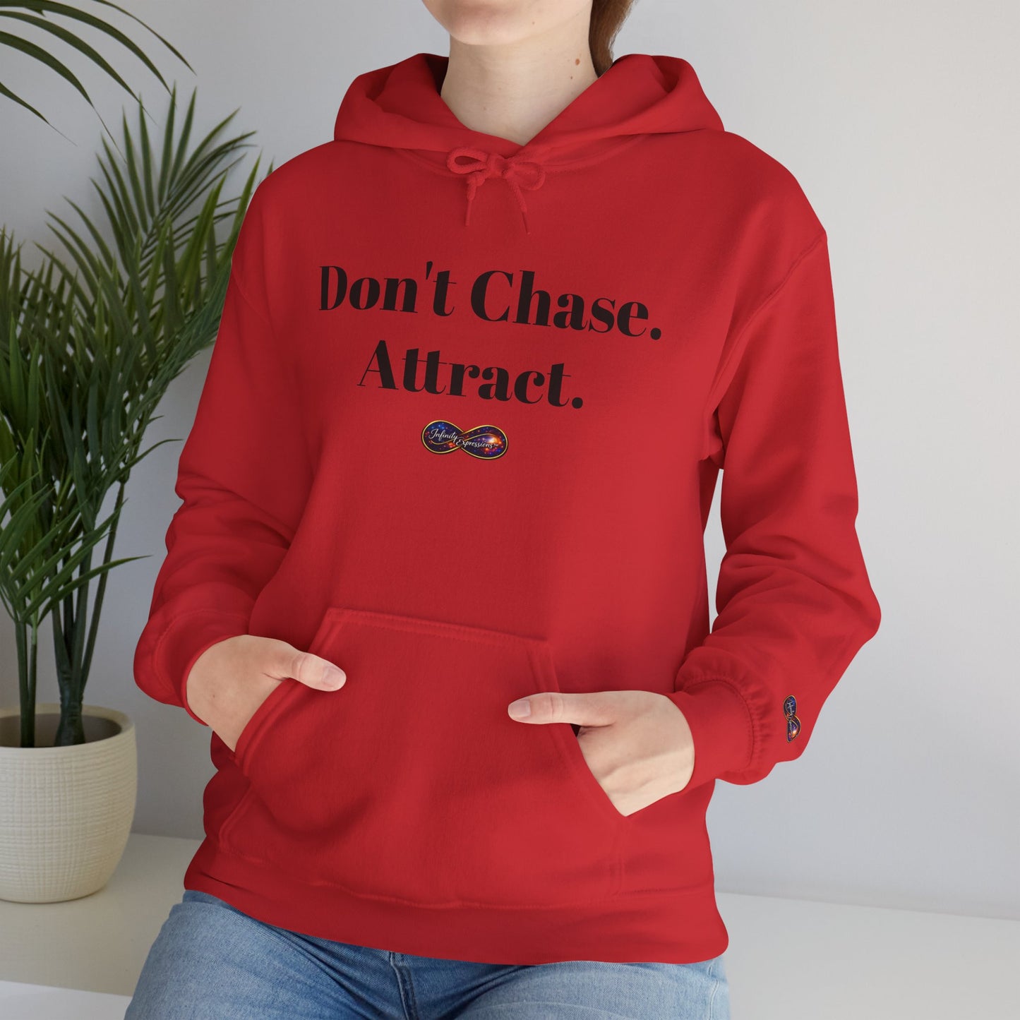 Hoodie — "Don't Chase. Attract." Minimalist Manifesto Hooded Sweatshirt