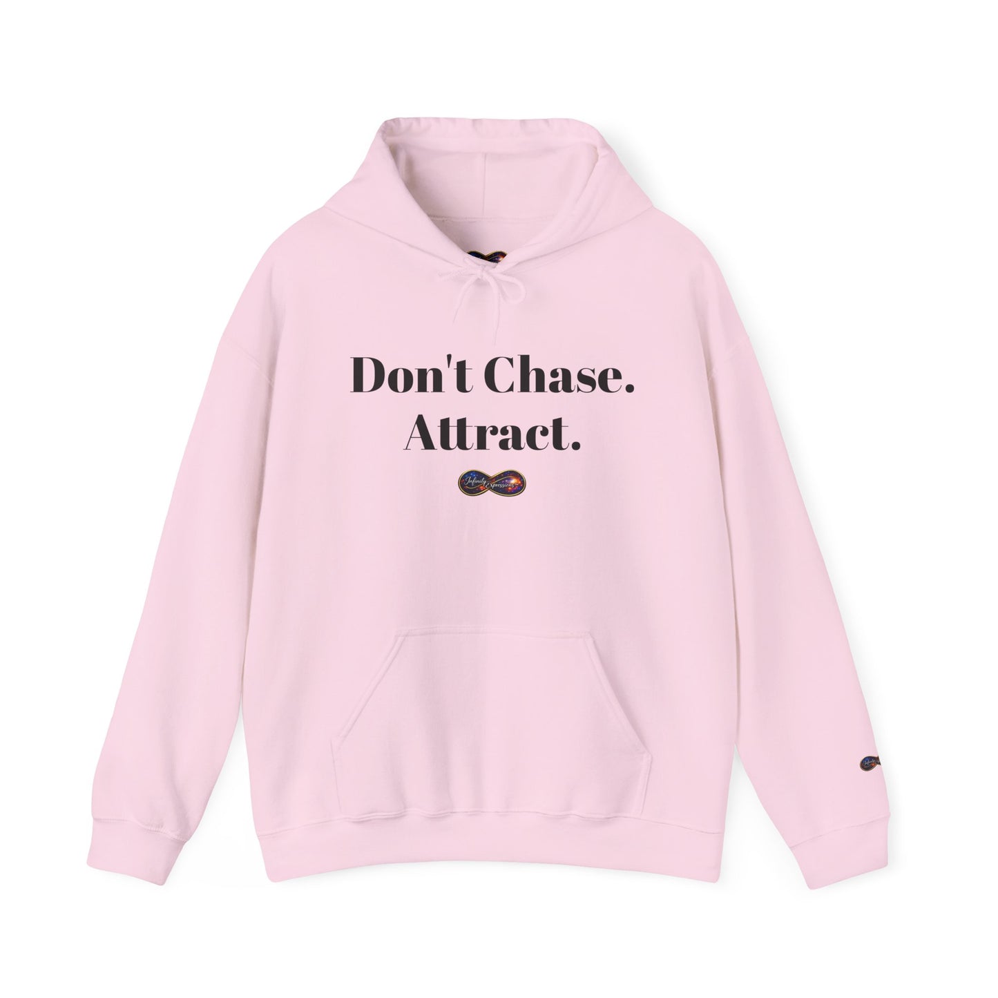 Hoodie — "Don't Chase. Attract." Minimalist Manifesto Hooded Sweatshirt