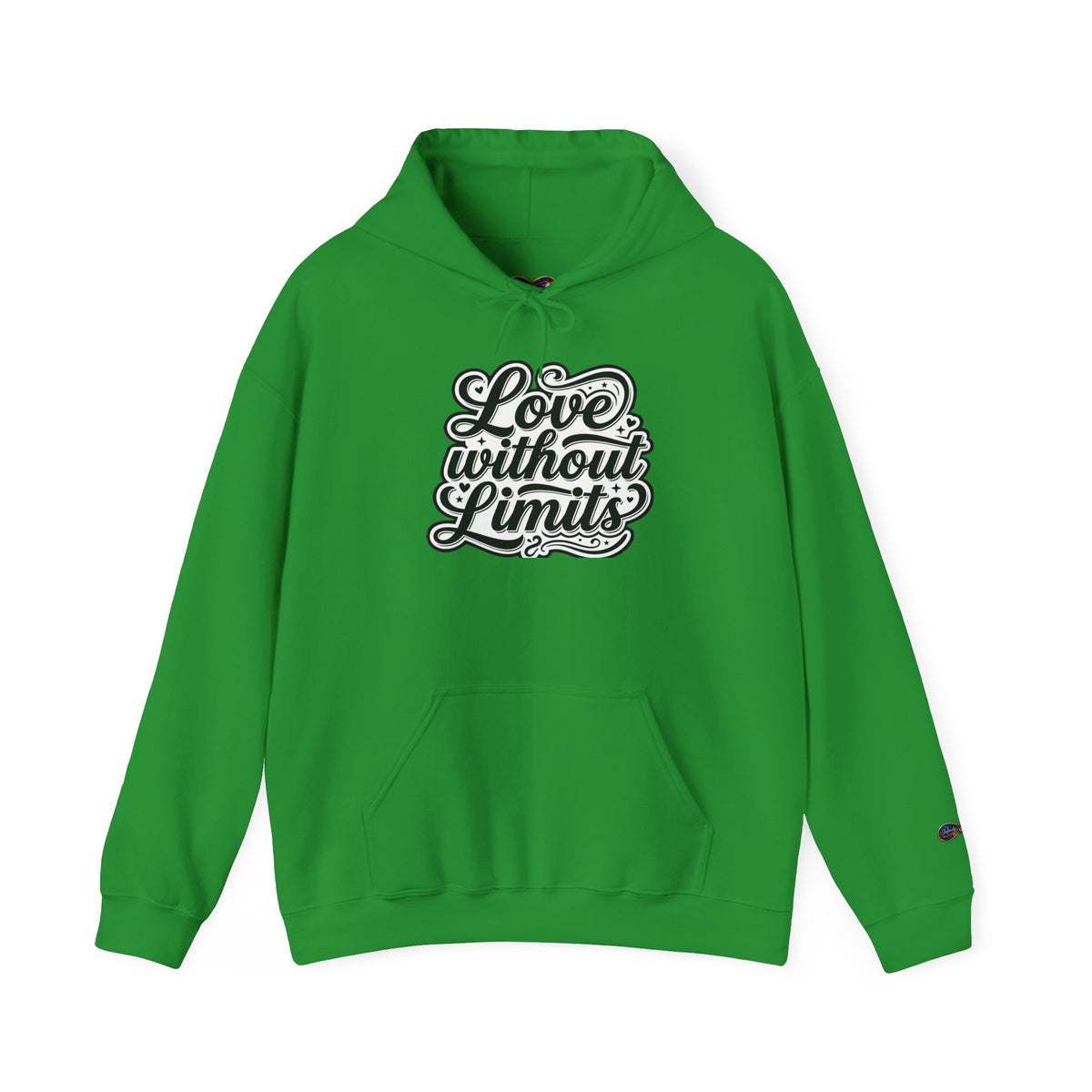 Love Without Limits Hoodie — Inspirational Script Pullover for Couples & Allies