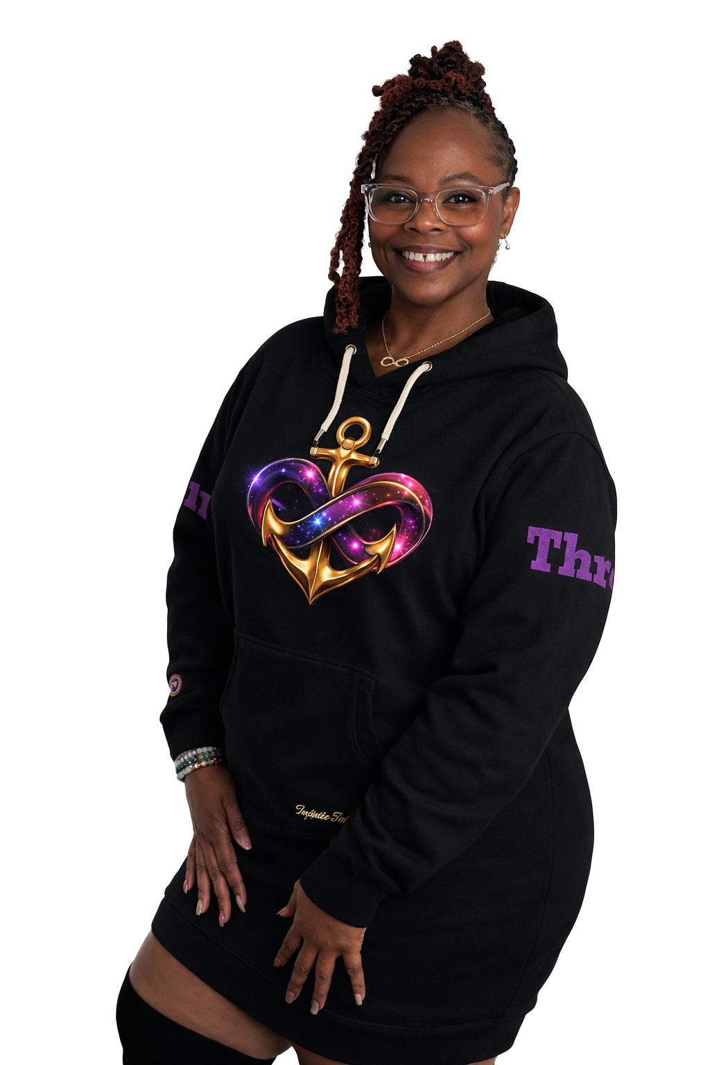 Galaxy Heart Anchor Hoodie – Nautical Space Pullover with Infinity Knot