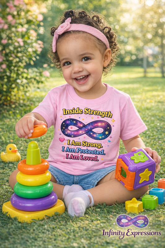 Toddler T‑Shirt — "Inside Strength" Affirmation Tee (I Am Strong • I Am Protected • I Am Loved)