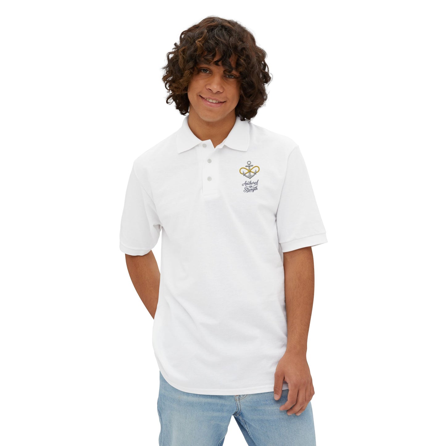 Embroidered Crown & Script Men's Polo — Classic Golf Club Shirt