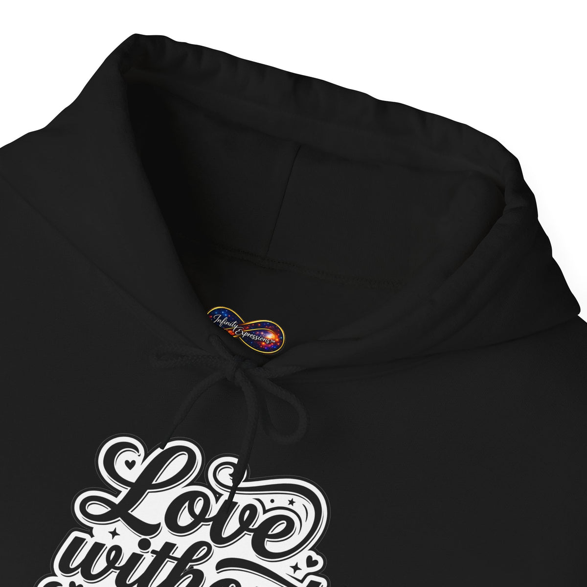 Love Without Limits Hoodie — Inspirational Script Pullover for Couples & Allies
