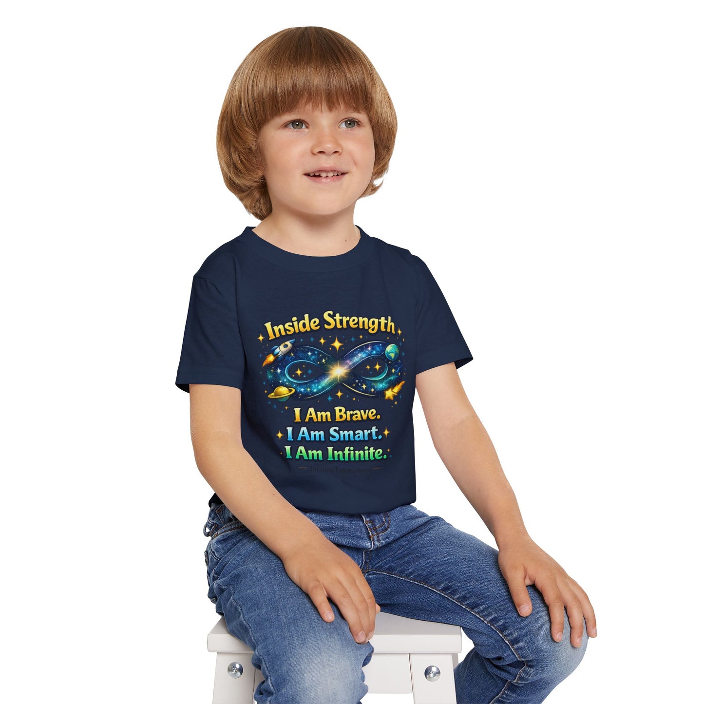 Toddler T‑Shirt — "Inside Strength" Affirmation Tee (I Am Strong • I Am Protected • I Am Loved)