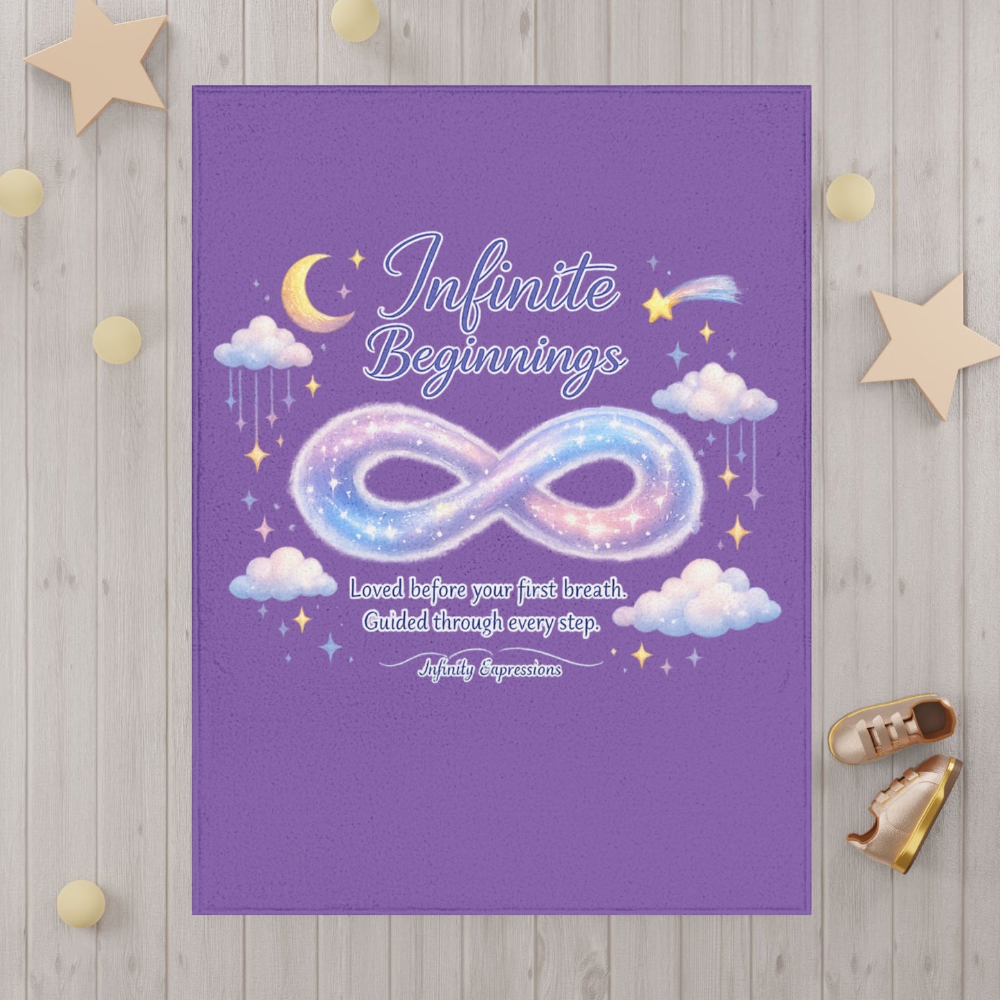 Born Infinite Toddler Blanket — Galaxy Infinity Design, Soft Baby Throw for Nursery