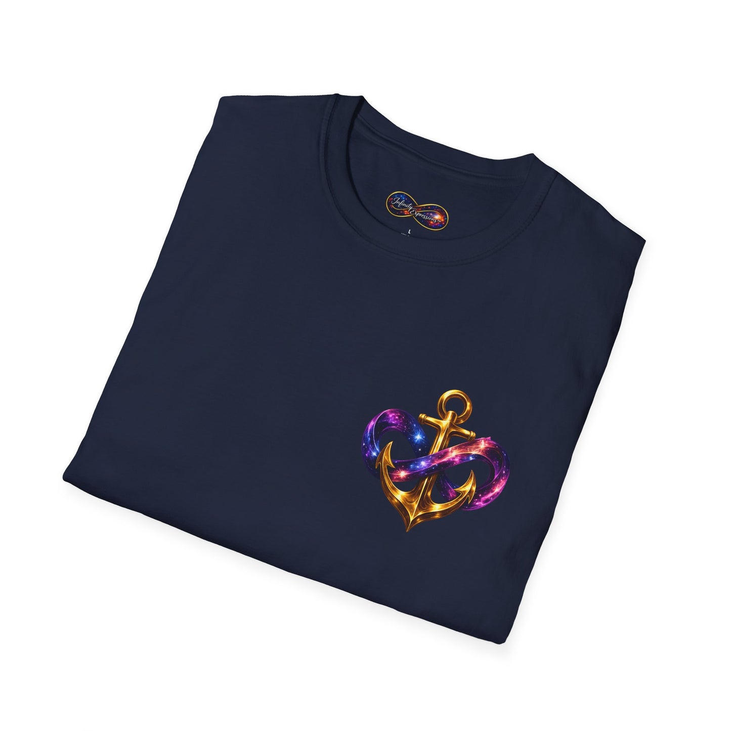 Anchor Infinity T-Shirt — "Infinite Anchors" Nautical Logo Tee (Anchored in Strength)