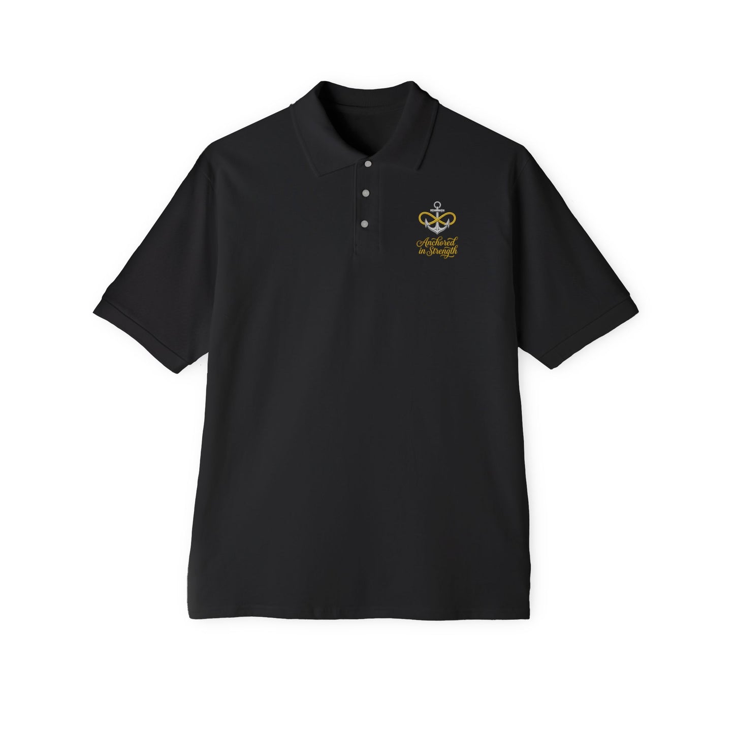 Embroidered Crown & Script Men's Polo — Classic Golf Club Shirt