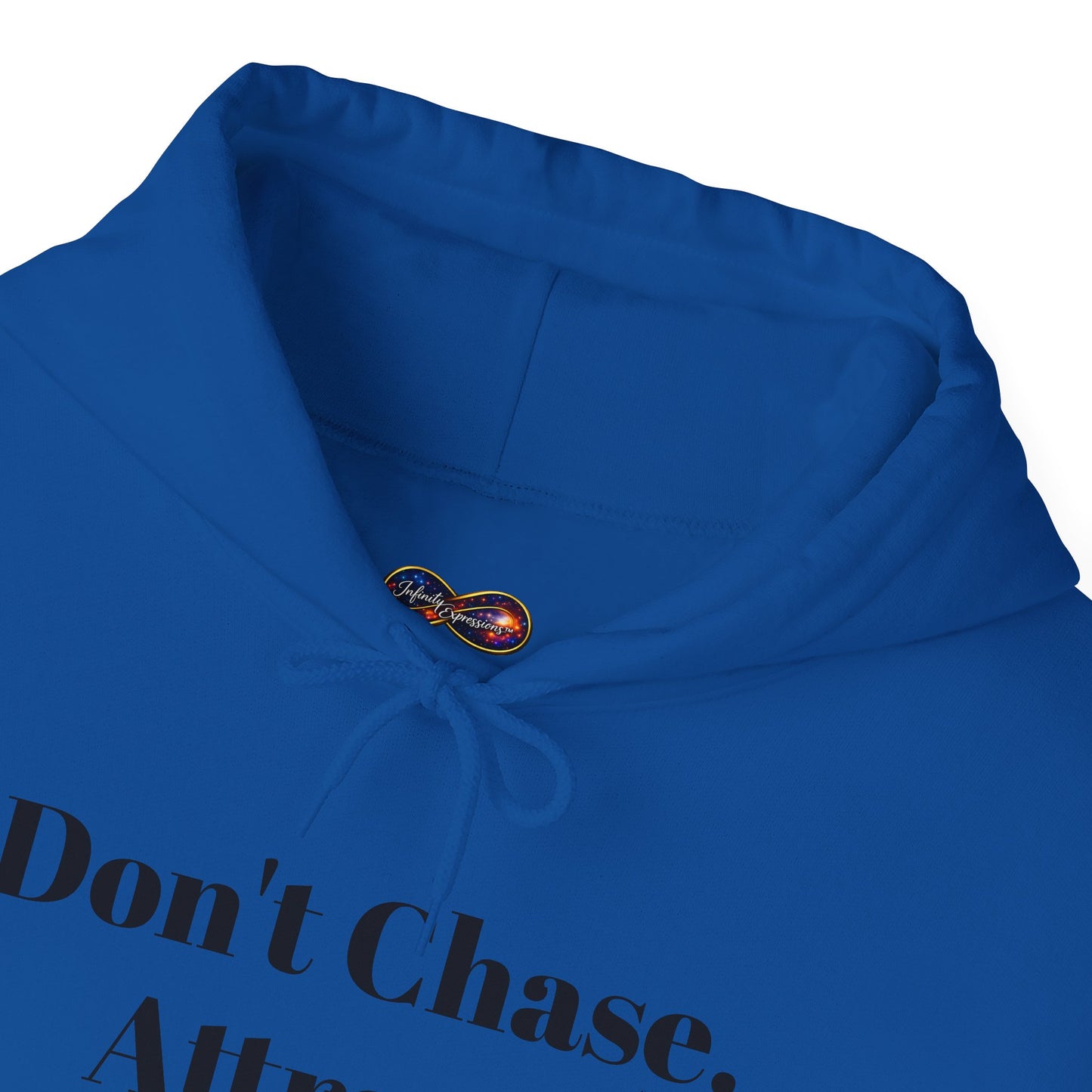 Hoodie — "Don't Chase. Attract." Minimalist Manifesto Hooded Sweatshirt