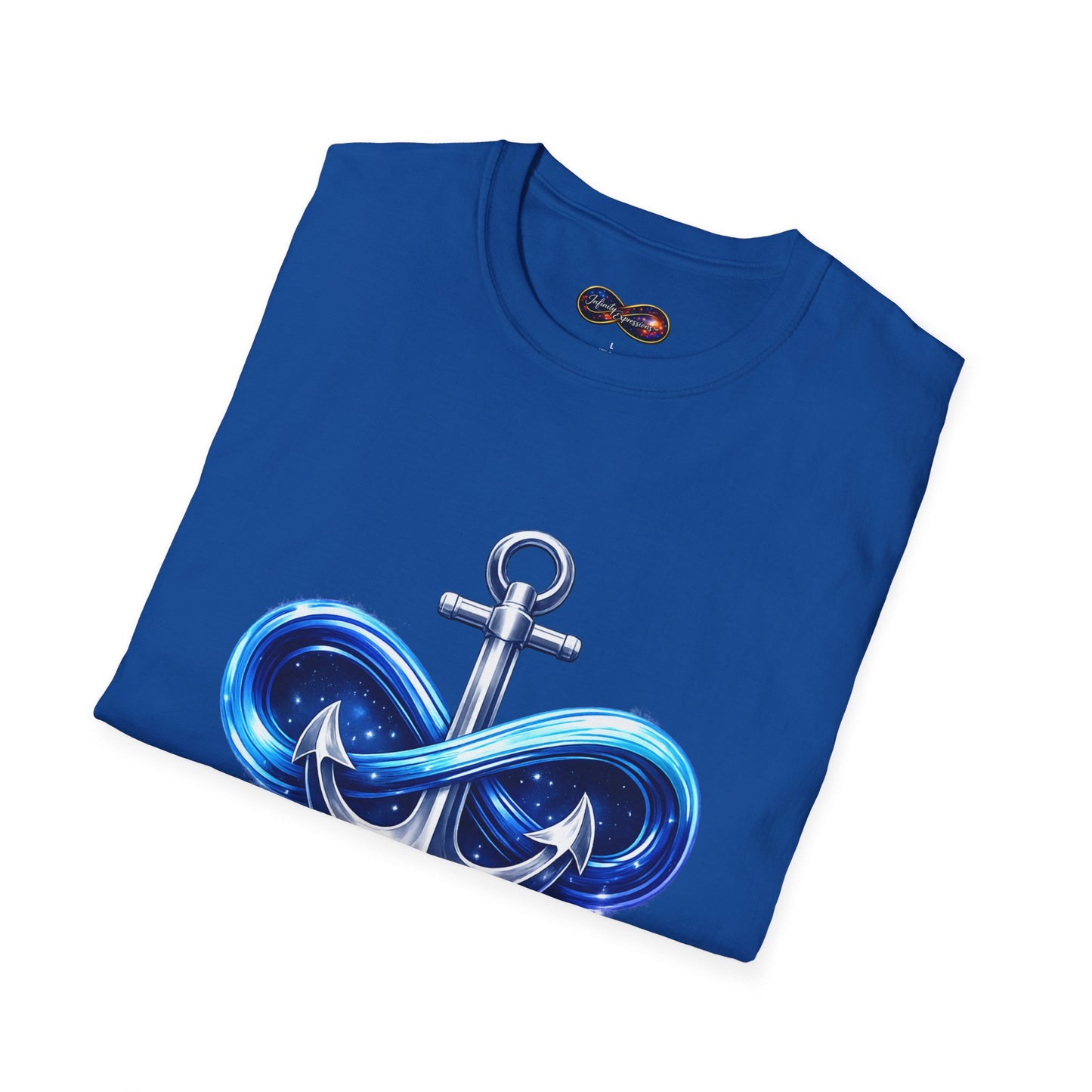 Anchor Infinity T-Shirt — "Infinite Anchors" Nautical Logo Tee (Anchored in Strength)