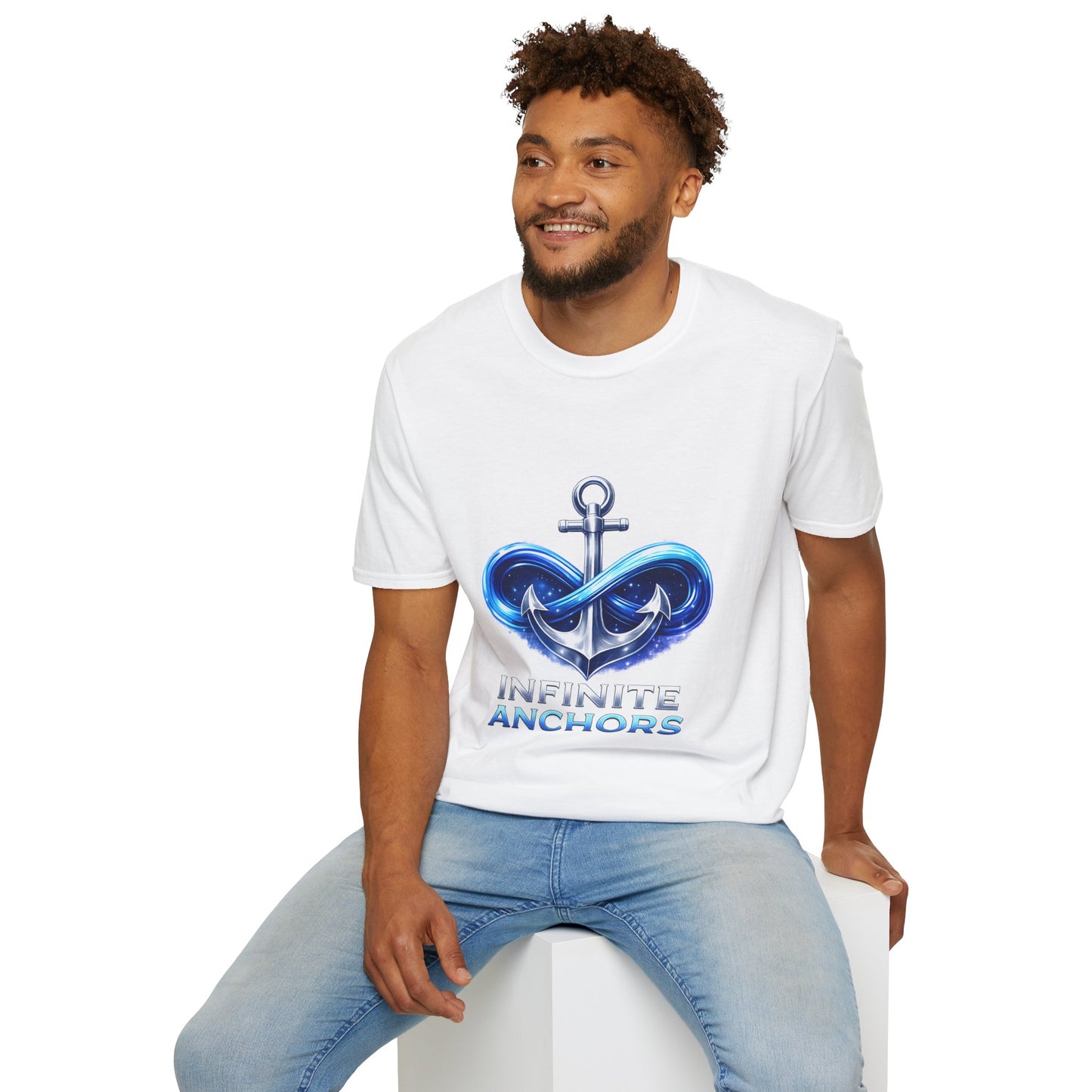 Anchor Infinity T-Shirt — "Infinite Anchors" Nautical Logo Tee (Anchored in Strength)