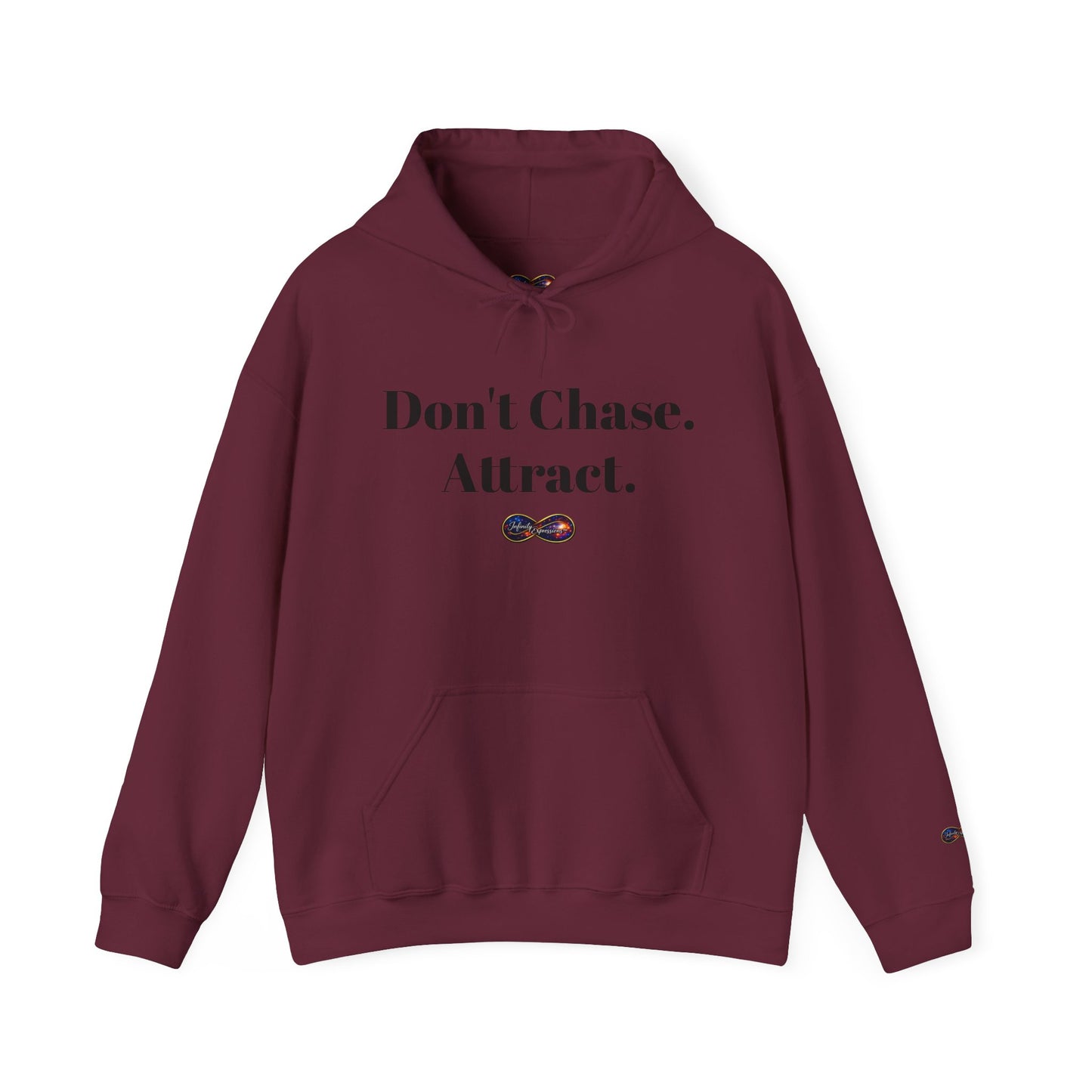 Hoodie — "Don't Chase. Attract." Minimalist Manifesto Hooded Sweatshirt