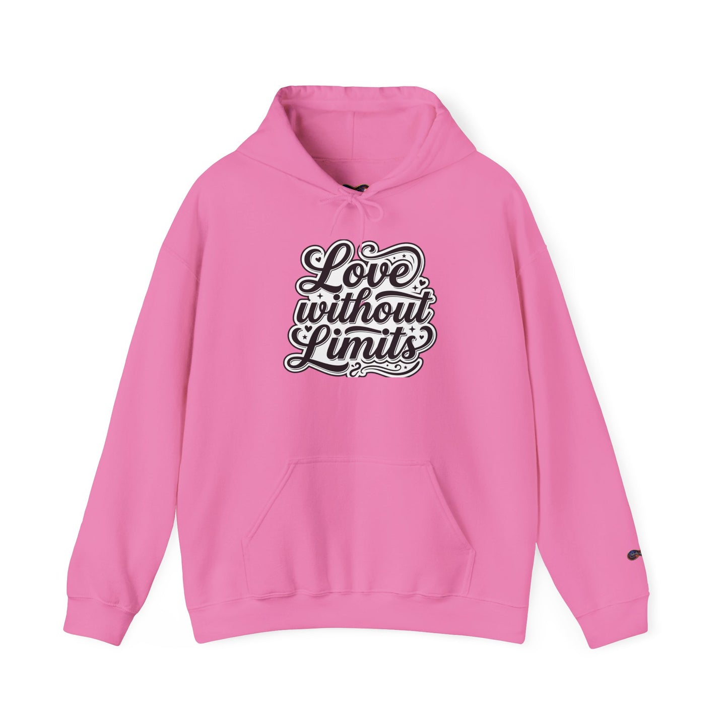 Love Without Limits Hoodie — Inspirational Script Pullover for Couples & Allies