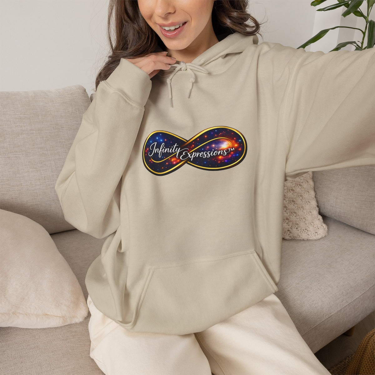 Infinity Galaxy Hoodie — "Infinity Expressions" Space Logo Pullover
