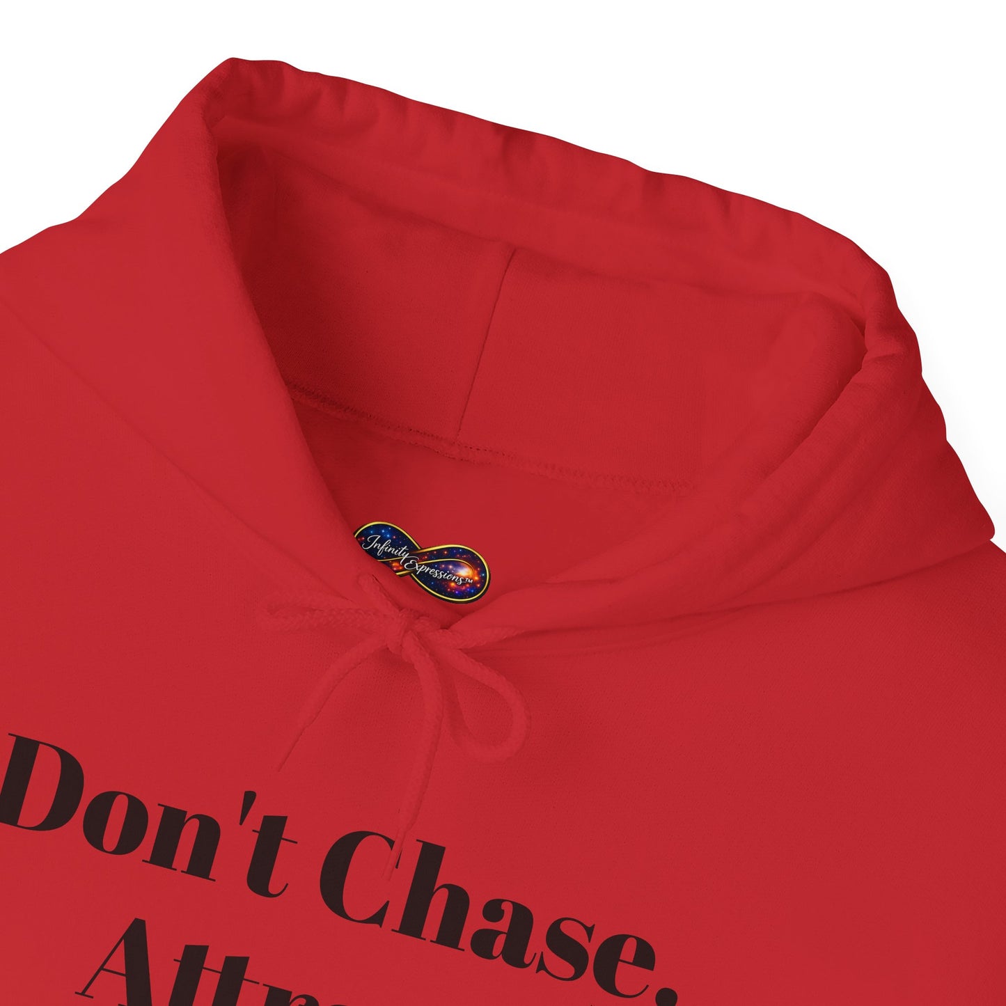 Hoodie — "Don't Chase. Attract." Minimalist Manifesto Hooded Sweatshirt