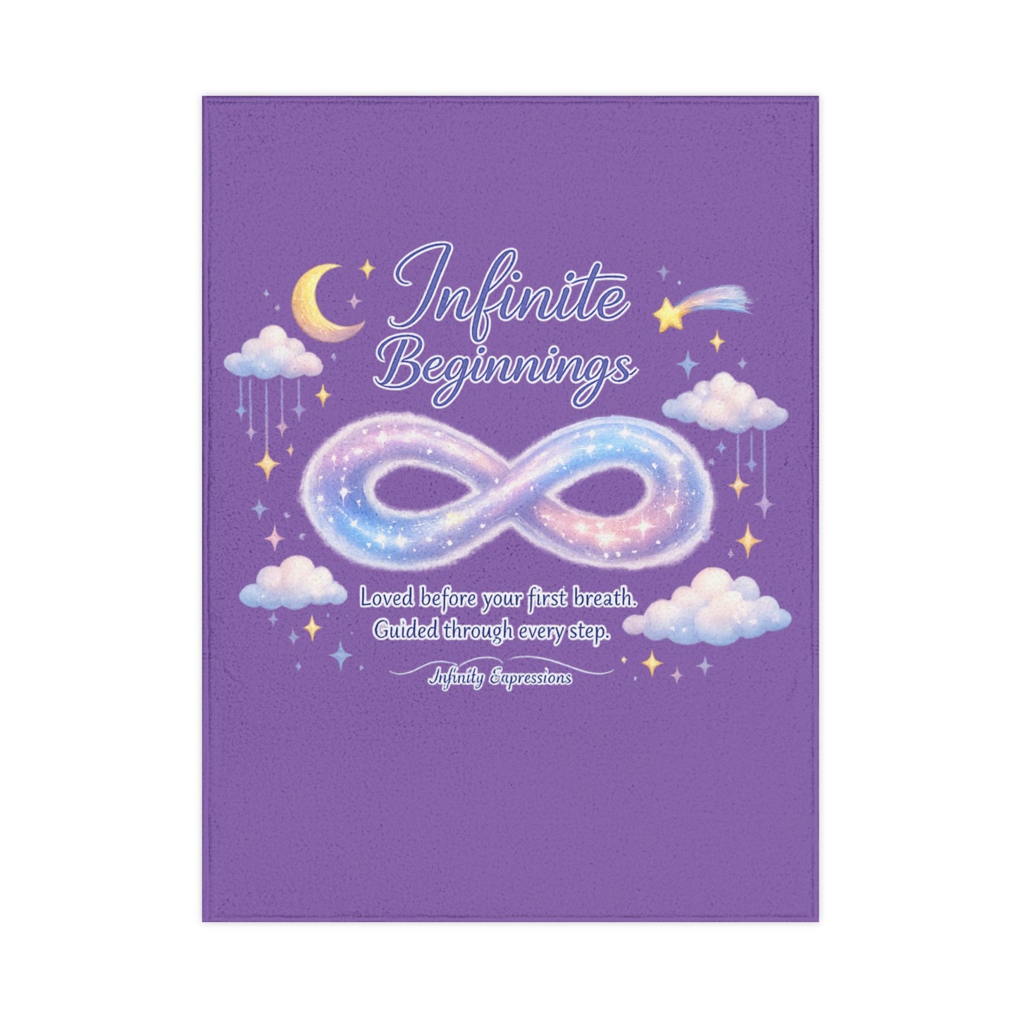 Born Infinite Toddler Blanket — Galaxy Infinity Design, Soft Baby Throw for Nursery