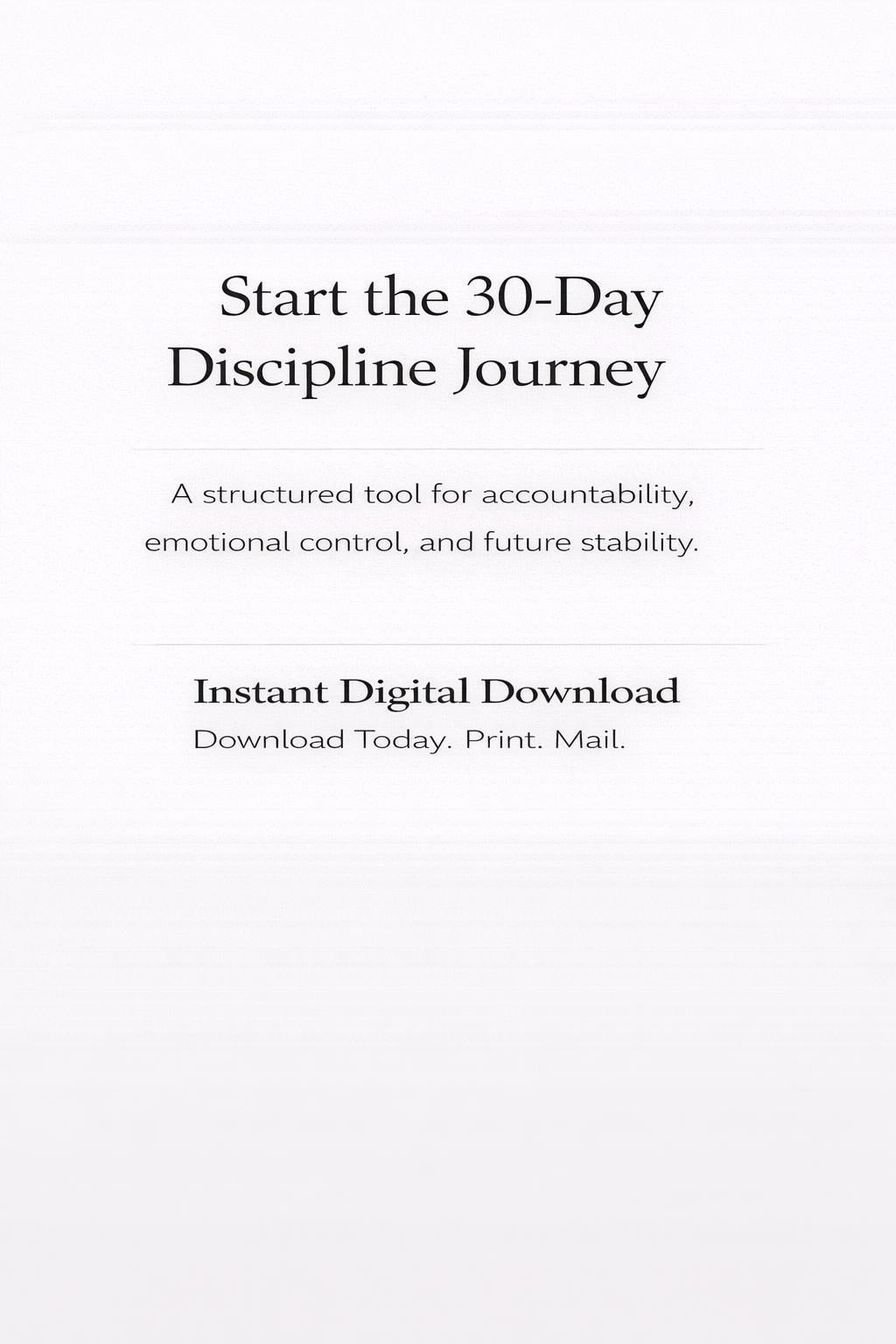 Inside Strength 30-Day Discipline Workbook for Incarcerated Individuals | Prison Support Printable PDF | Institutional Compliant