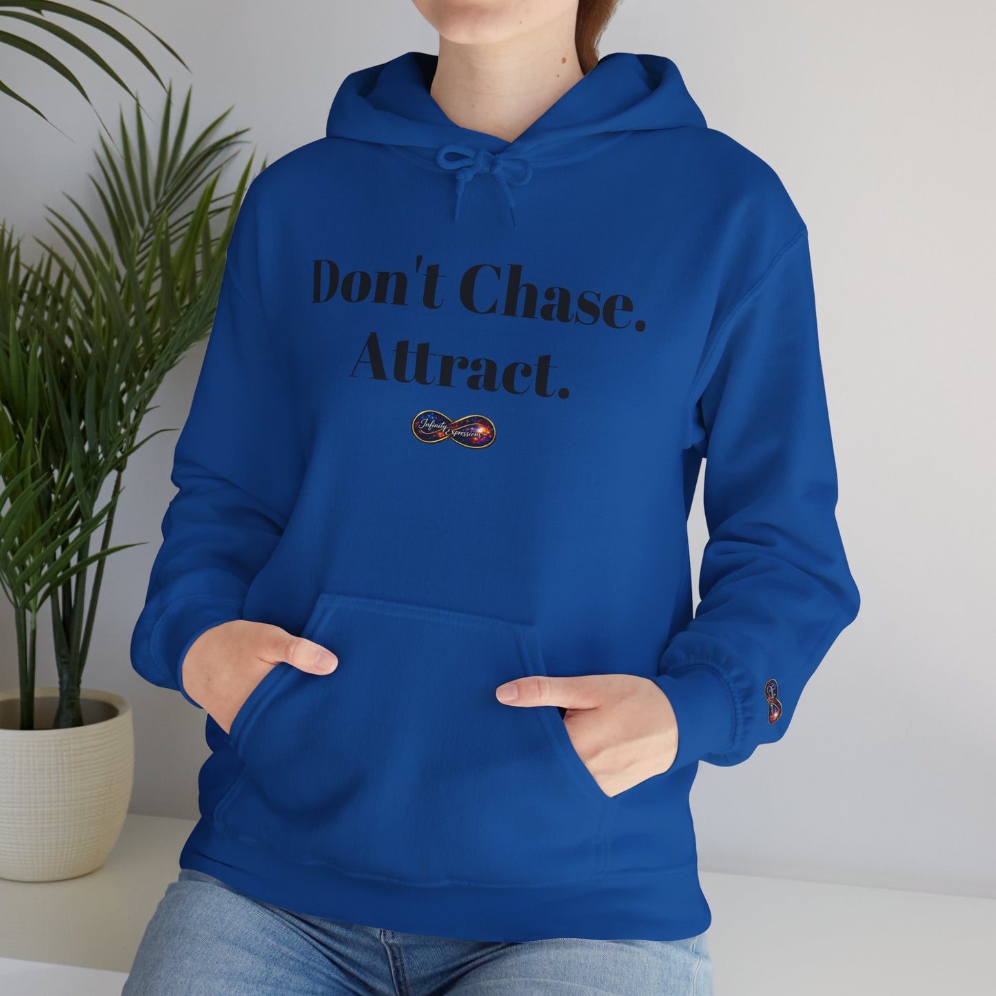 Hoodie — "Don't Chase. Attract." Minimalist Manifesto Hooded Sweatshirt
