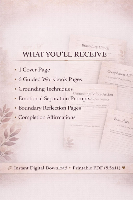 When the Call Ends Printable Workbook | Emotional Reset Guide for Parents & Partners | Digital Download PDF